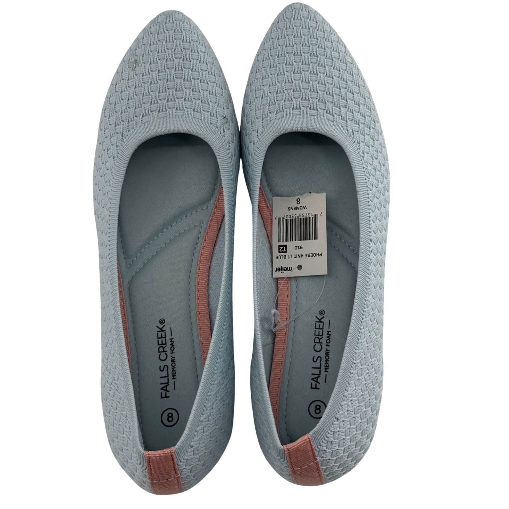 Vintage Falls Creek Phoebe Knit Ballet Flats Blue Pointed Toe Memory Foam Women 8 Flat Slip On Casual Workwear Travel Shoes Size US 8 / IT 38 - 6 Thumbnail