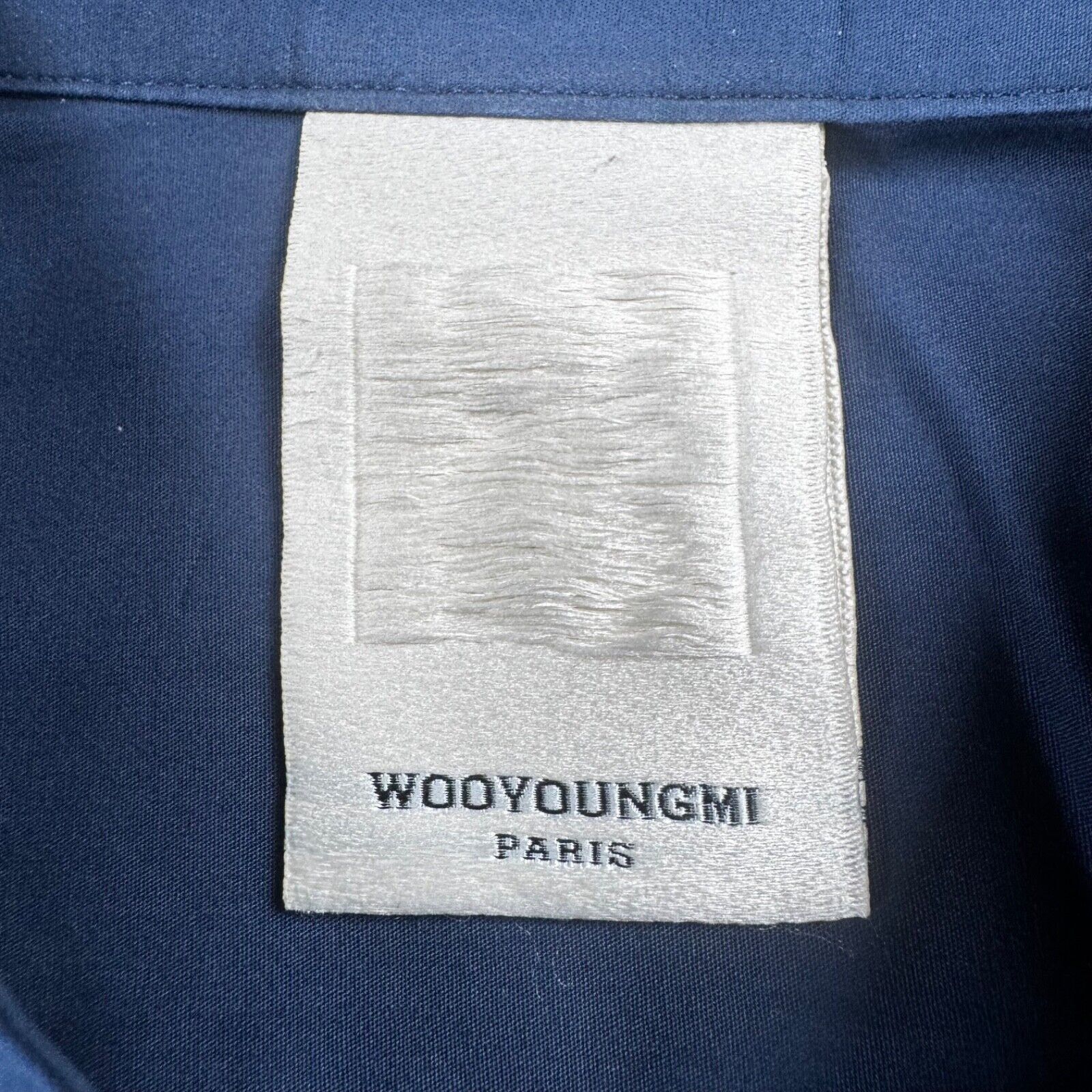 Wooyoungmi Wooyoungmi Paris Navy Shirt w/ Contrast Collar Size 48 Size US M / EU 48-50 / 2 - 2 Thumbnail
