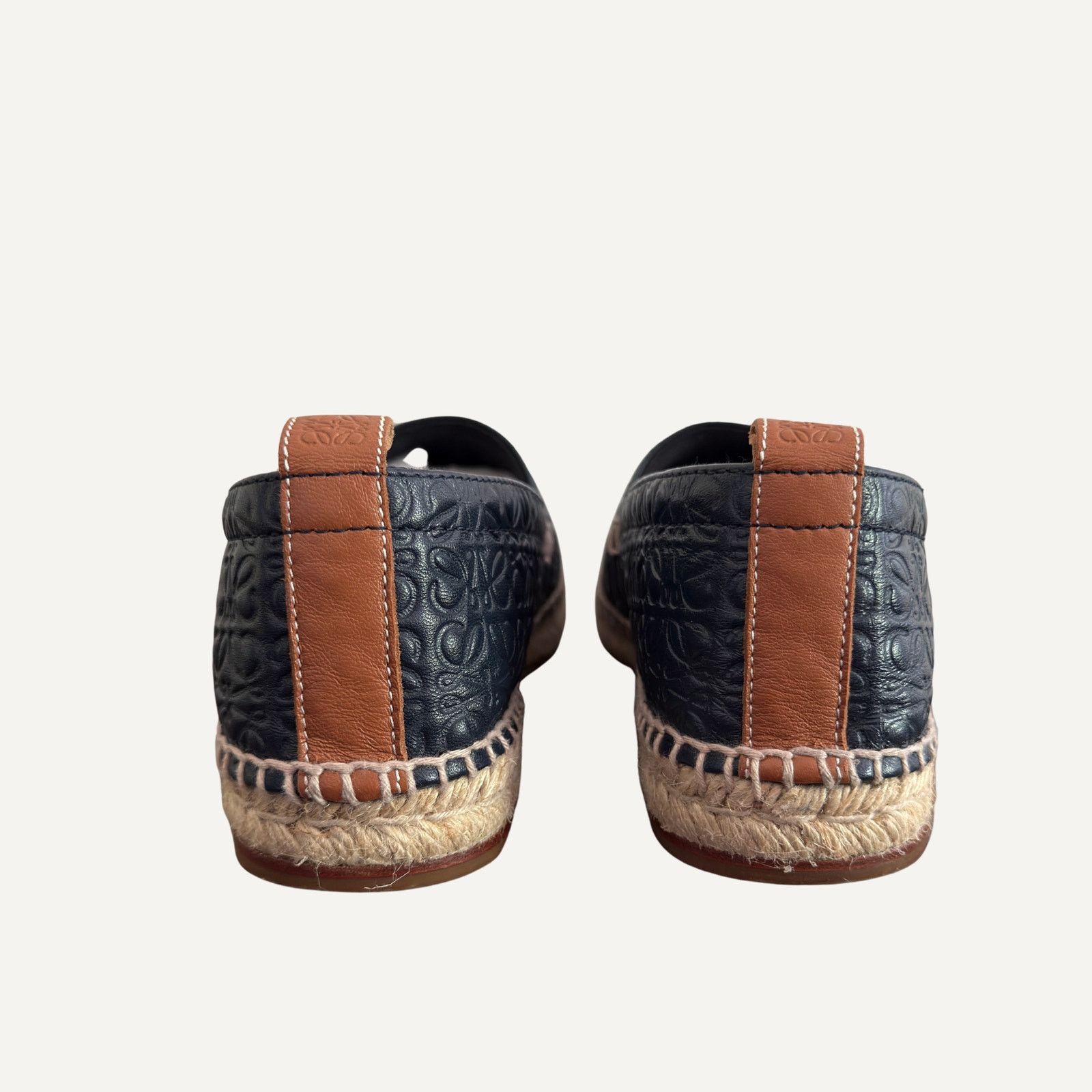 Loewe Loewe Anagram Monogram Leather Espadrilles Navy 43 Size US 10 / EU 43 - 5 Thumbnail