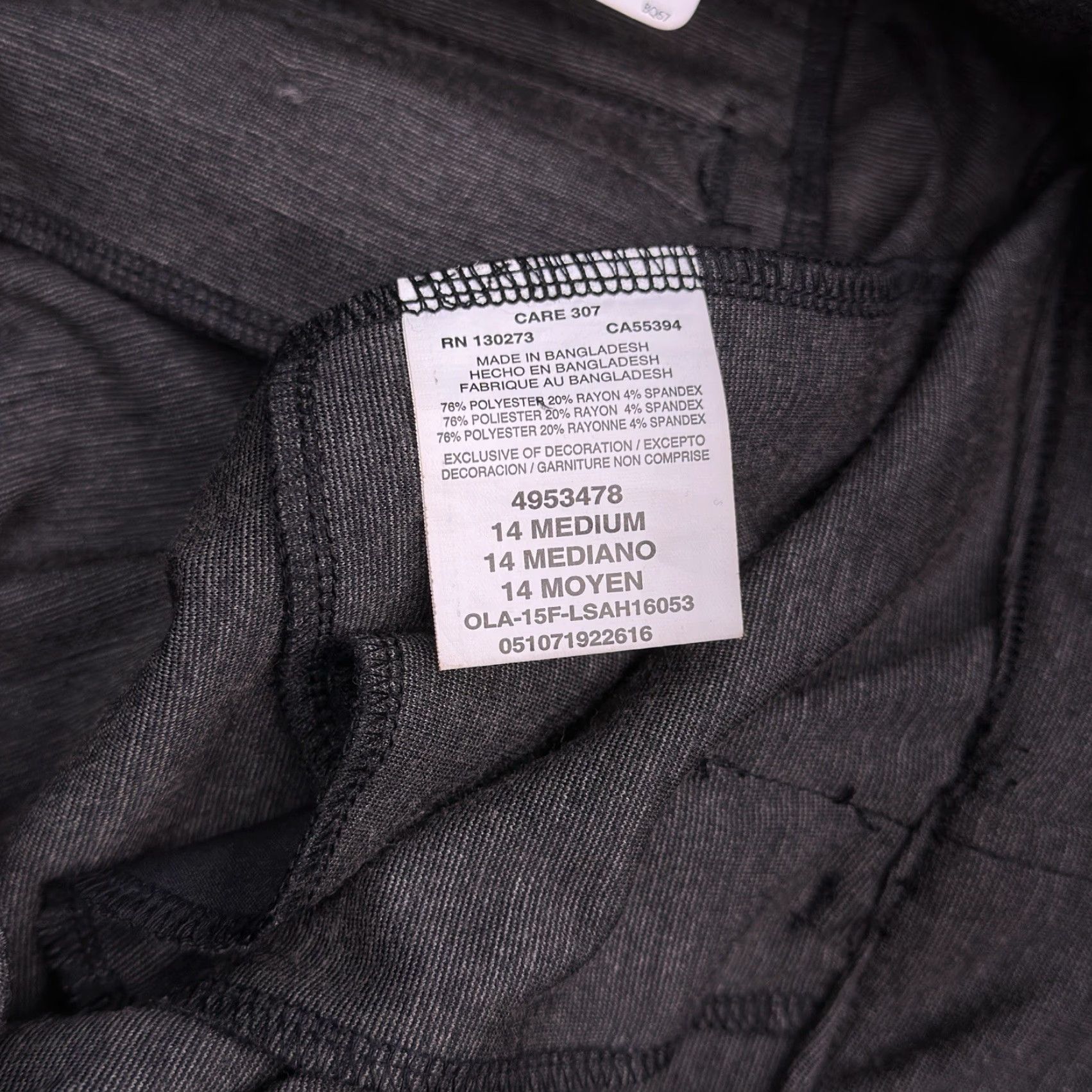 Lee Lee Comfort Fit Straight Pants Womens 14 Medium Black Heather New Size 36" / US 14 / IT 50 - 5 Thumbnail