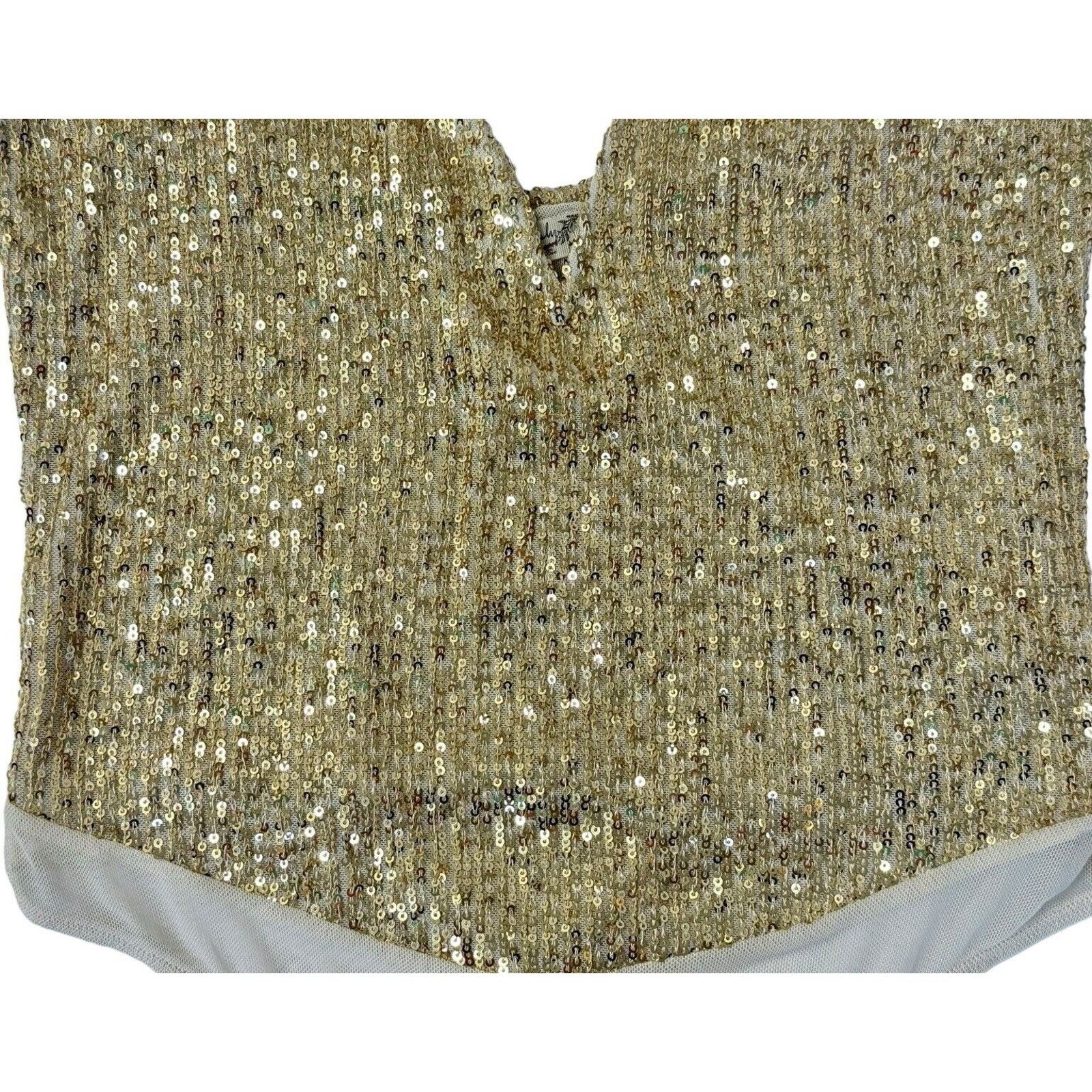 Free People INTIMATELY FREE PEOPLE Sparks Fly Gold Sequin Bodysuit Size M / US 6-8 / IT 42-44 - 6 Thumbnail