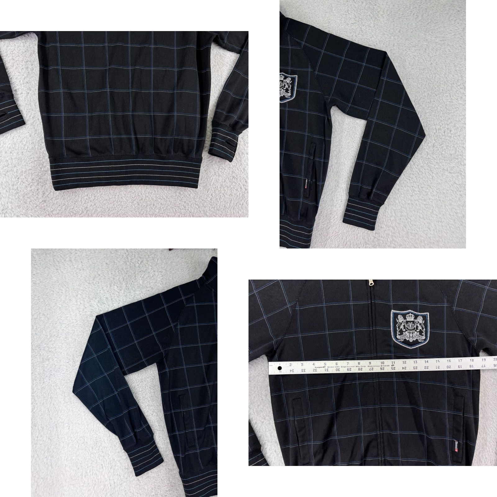 Element Element Mens Sweater Zip Mock Neck Black Cotton Knit Embroidered Full Zip Outdoor Skateboarding Size US S / EU 44-46 / 1 - 8 Thumbnail