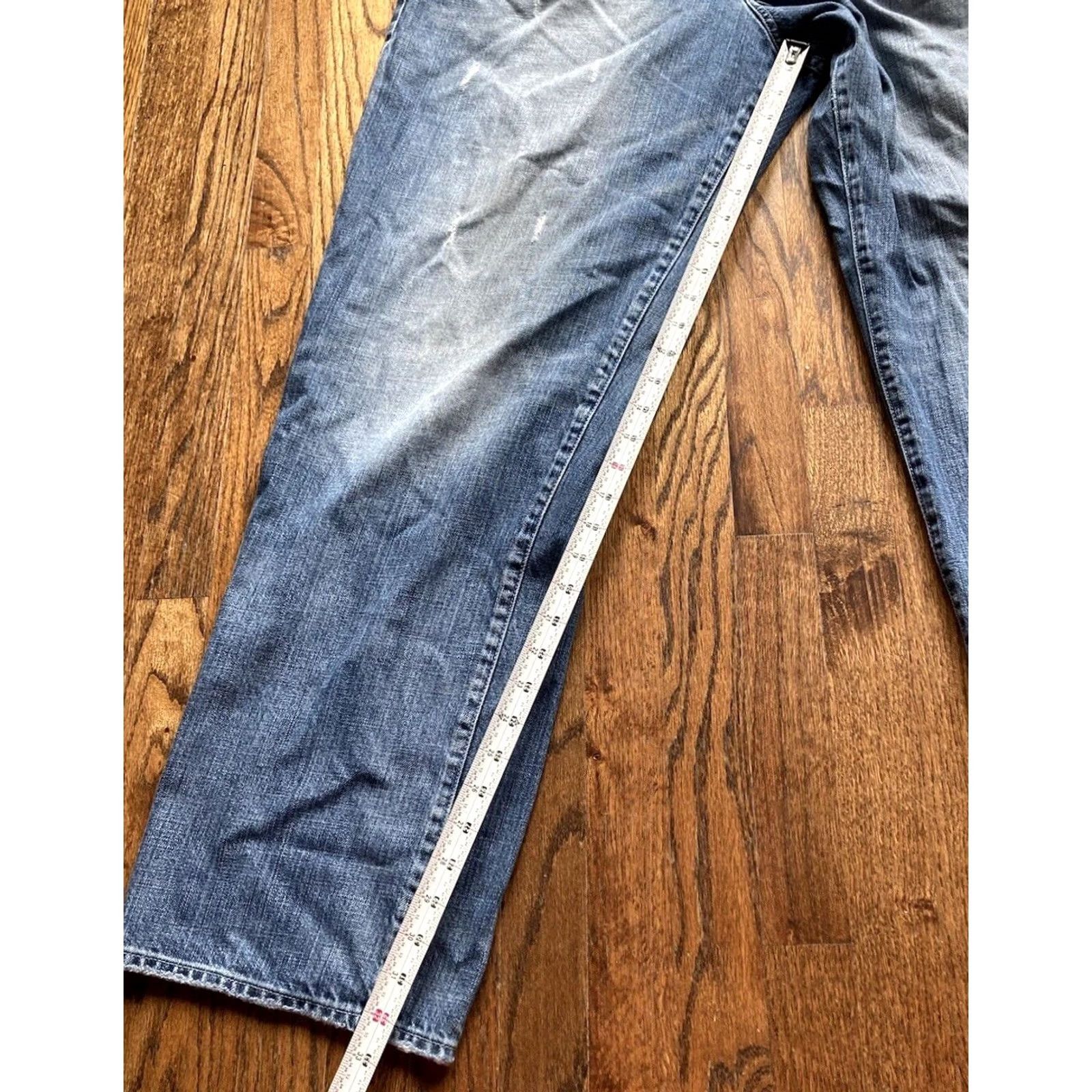 Jordan Brand VINTAGE Air Jordan Jeans Baggy 38x34 Mens 20th Anniversary 2005 Denim Blue Wide-Leg Casual 5-Pocket Mens Jumpman Size US 38 / EU 54 - 4 Thumbnail