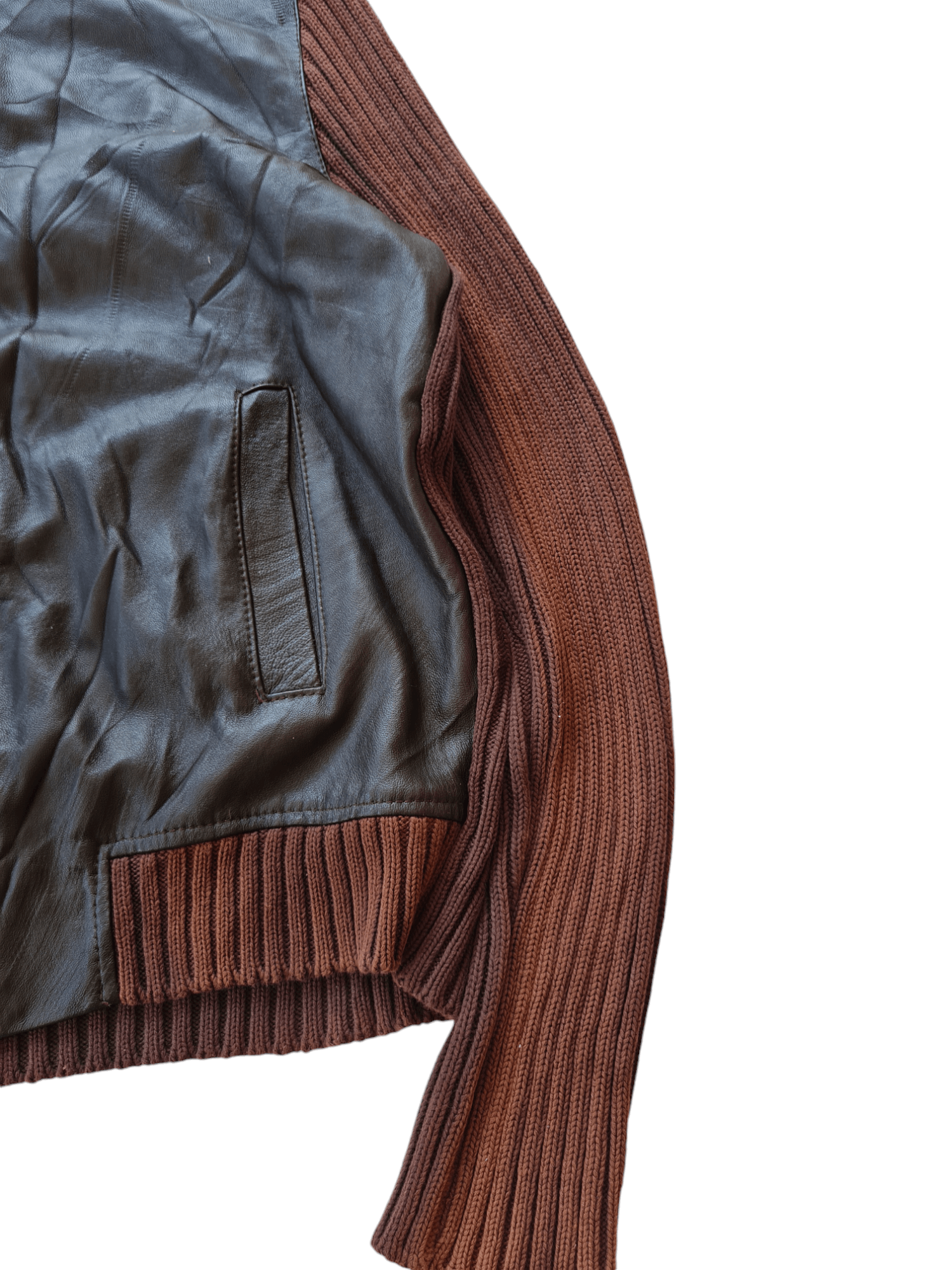 Vintage × Zara ✅️Vtg Y2k Zara Man Leather Jacket Sweater Size US M / EU 48-50 / 2 - 5 Thumbnail