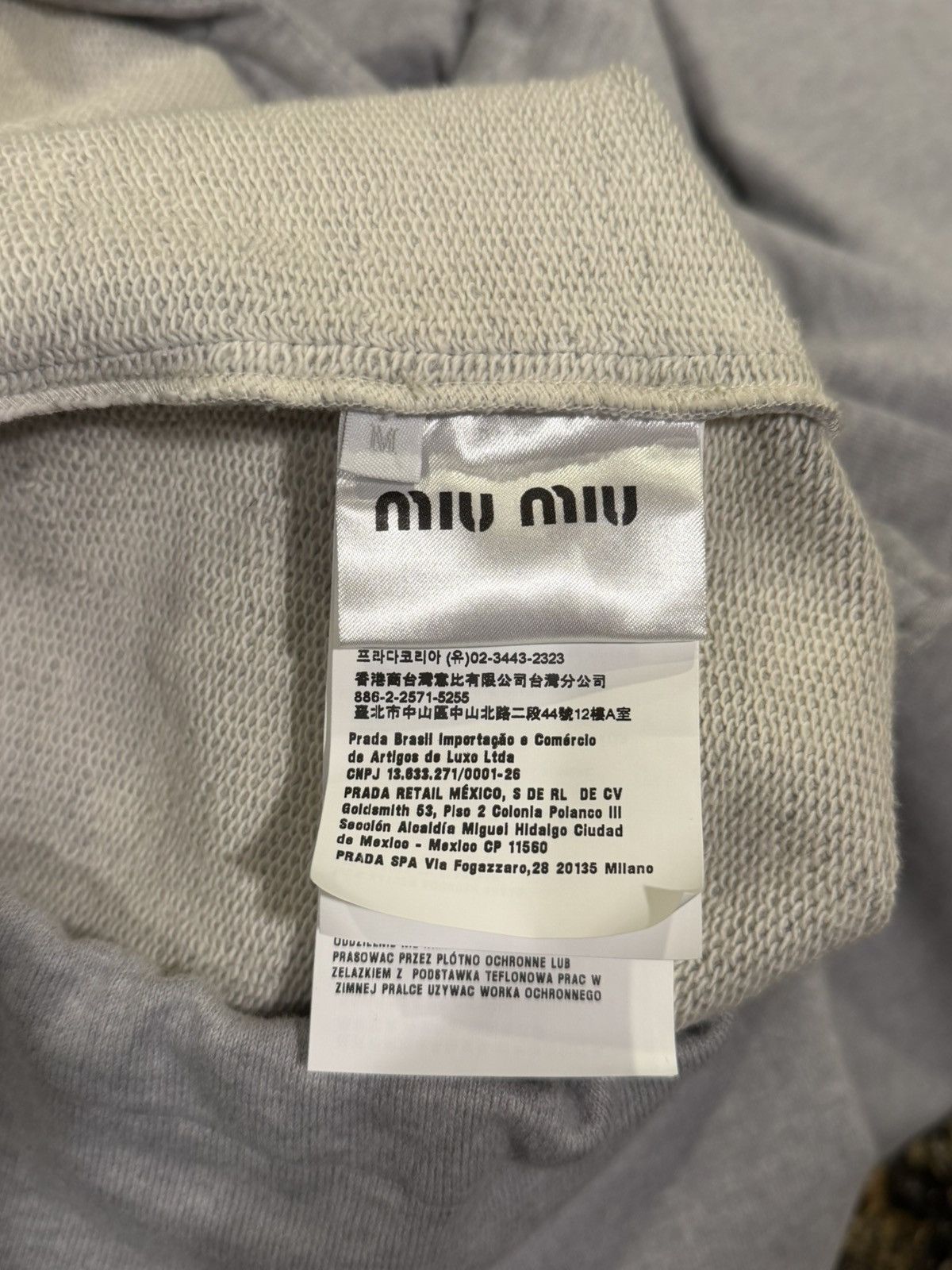 Miu Miu Miu Miu Oversized Cotton Fleece Gray Full Zipper Sweatshirt Size US M / EU 48-50 / 2 - 15 Thumbnail