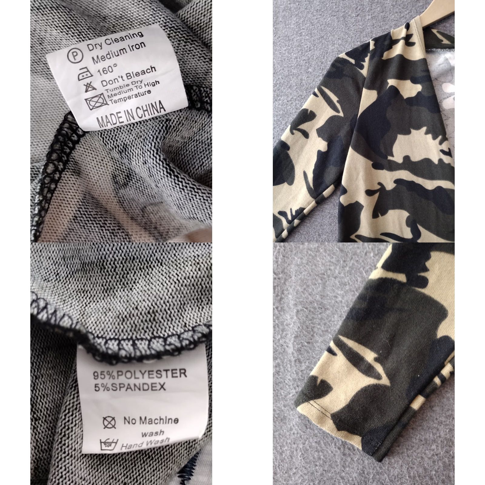 Vintage VINTAGE Women's Camo Cardigan Open Front Jacket Black/Beige Size M Size M / US 6-8 / IT 42-44 - 8 Thumbnail