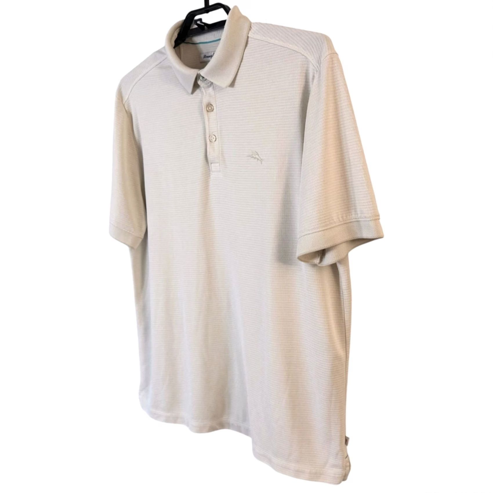Tommy Bahama Tommy Bahama IslandZone Polo Shirt Cream Men's Large Golf Activewear UV 30 Sun Protection Short Sleeve Size US L / EU 52-54 / 3 - 2 Thumbnail