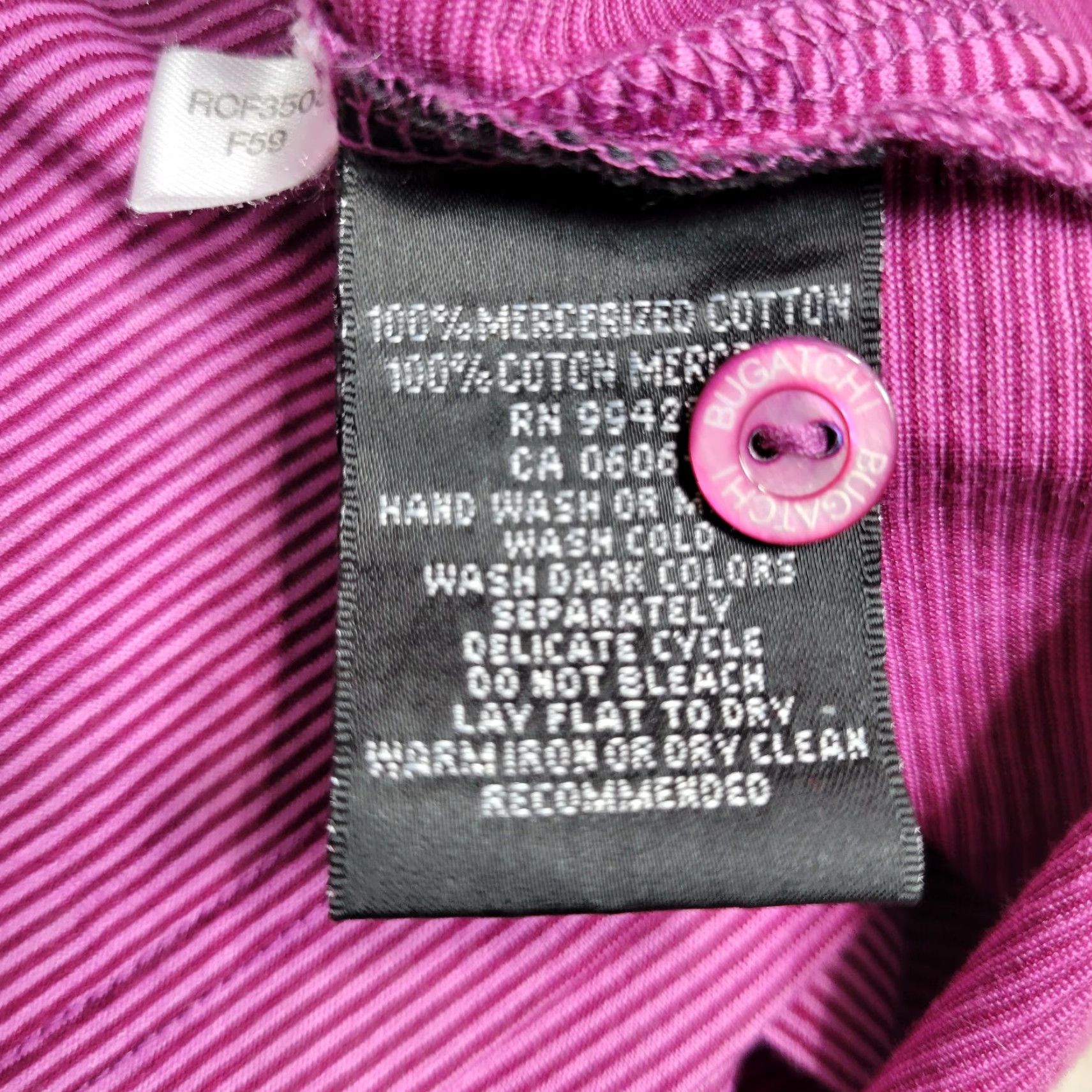 BUGATCHI VINTAGE Bugatchi Uomo Polo Shirt Magenta Golf Short Sleeve Cotton M Mens Size US M / EU 48-50 / 2 - 7 Thumbnail