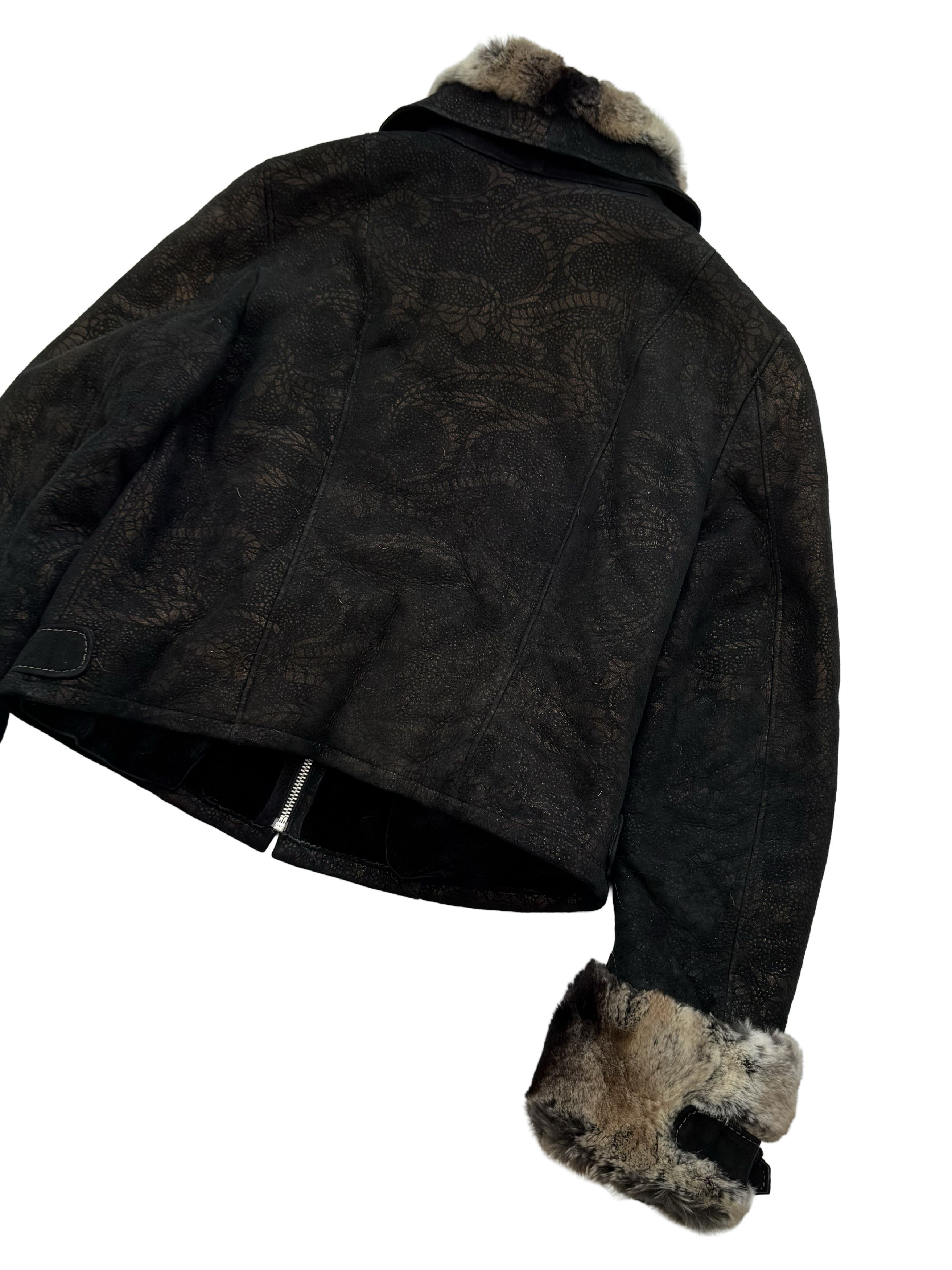 Vintage Vintage Real Sheepskin Cropped Jacket With Straps Size L / US 10 / IT 46 - 16 Thumbnail