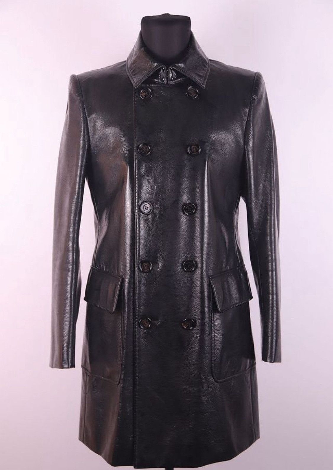 Burberry Prorsum Burberry Prorsum Leather Double-Breasted Biker Trench Coat Size US M / EU 48-50 / 2 - 1 Thumbnail