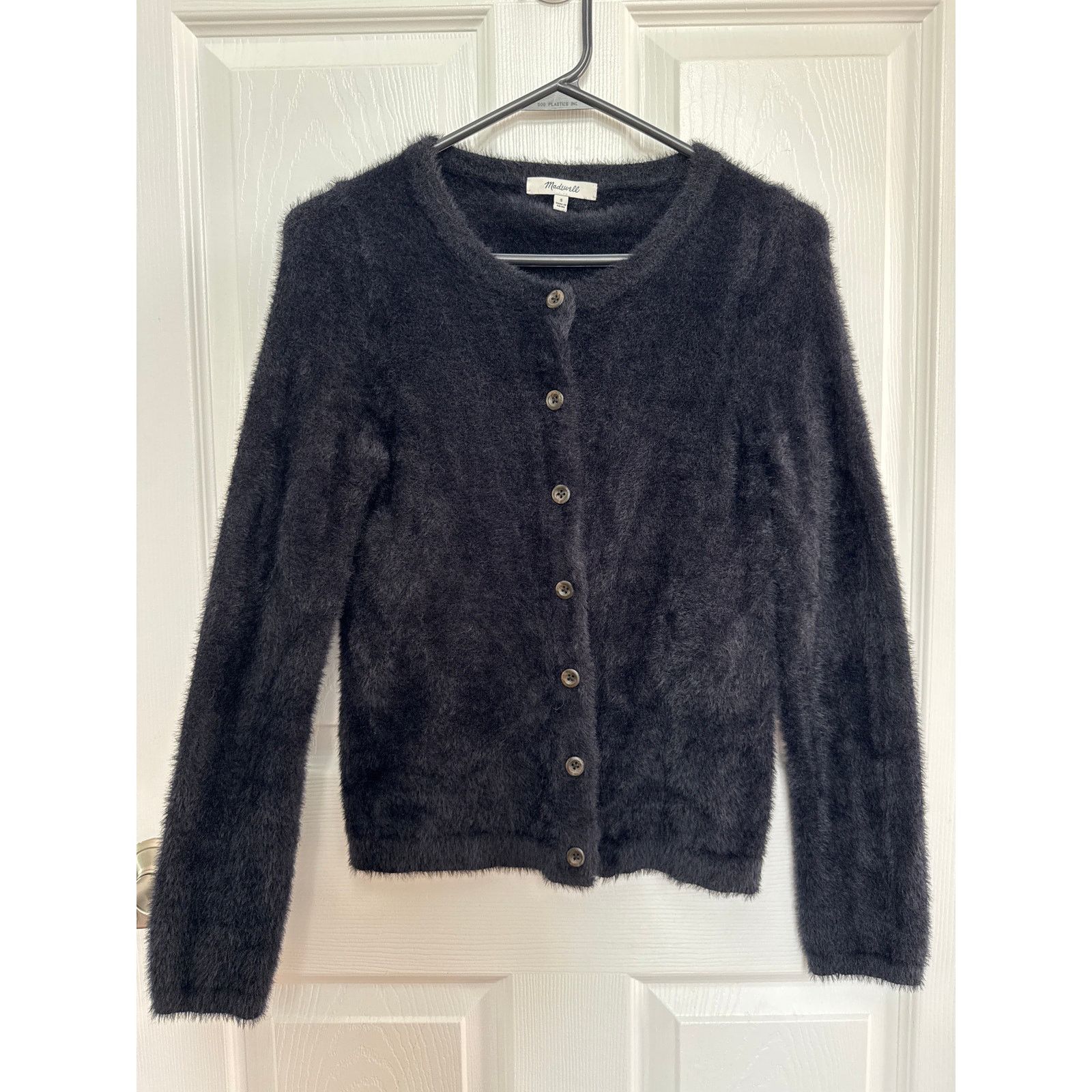 Madewell Madewell Hewitt Fuzzy Cardigan Sweater button down Black Size S / US 4 / IT 40 - 14 Thumbnail