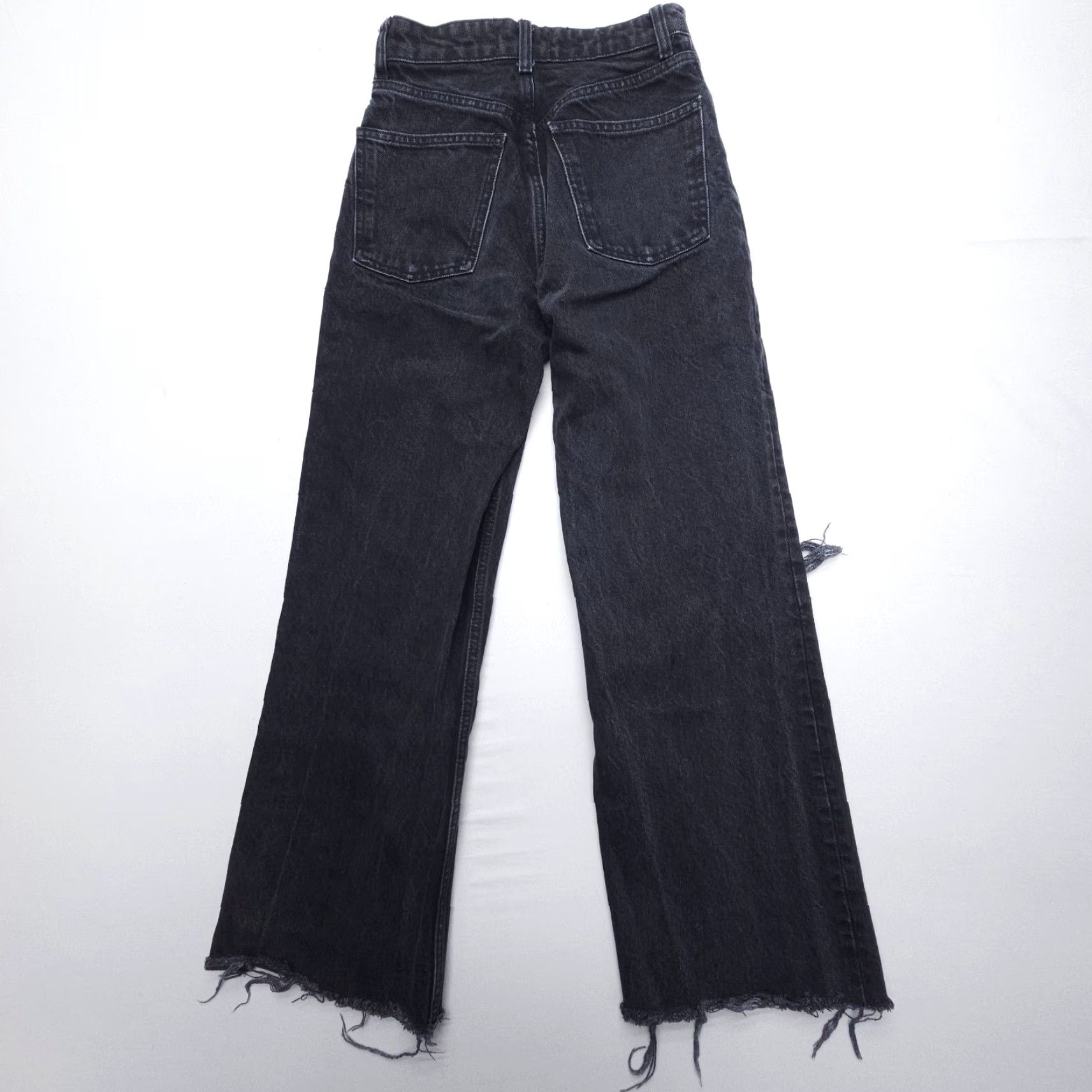 Zara Zara Jeans Womens 2 Black Distressed High Rise 5-Pocket Grunge American Size 26" / US 2 / IT 38 - 2 Thumbnail