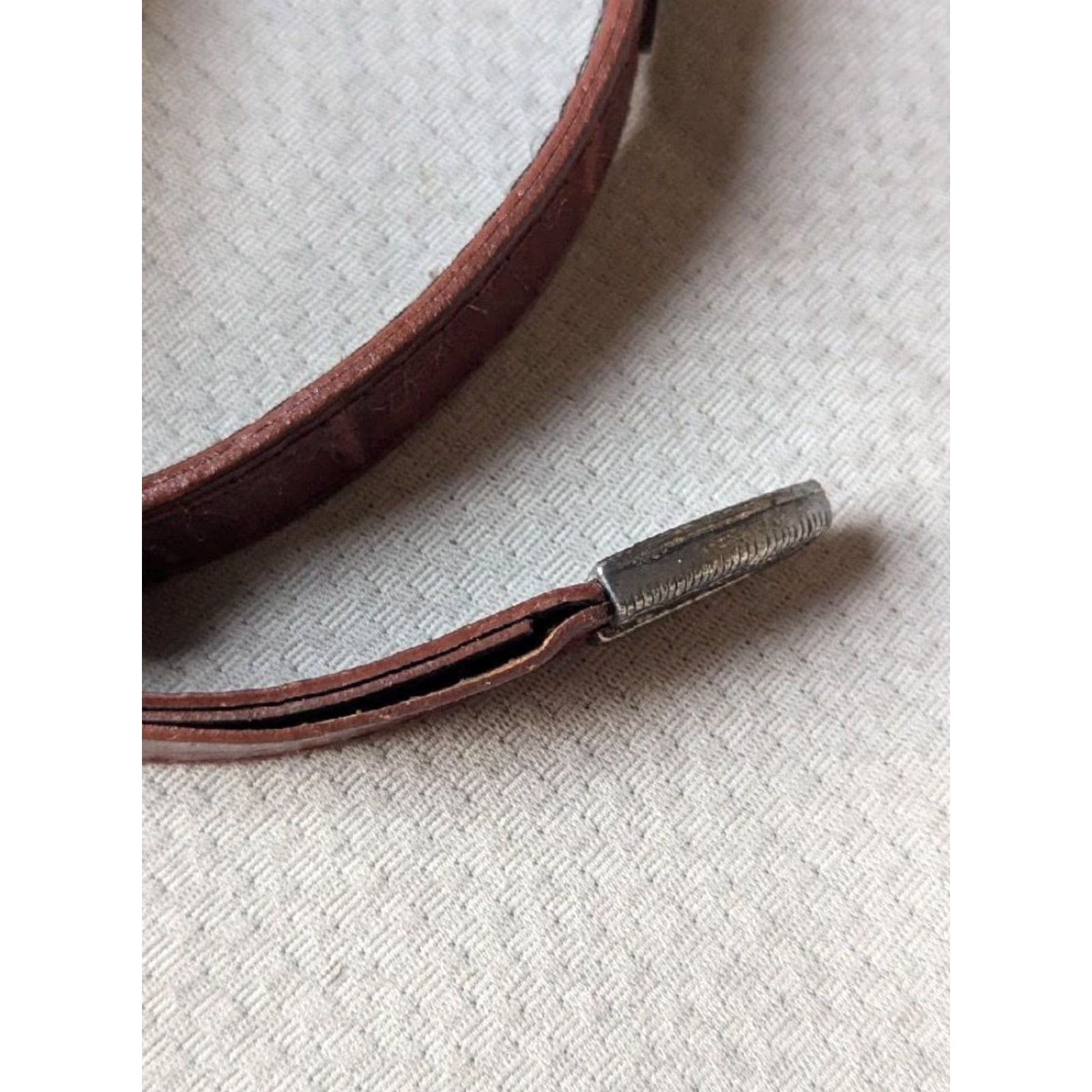 Vintage VINTAGE Spain Western Belt Unisex Adults 30 Brown Leather Embossed Alligator Concho 0.75" Western Belt Mens Womens Boys Girls Size 30 - 5 Thumbnail