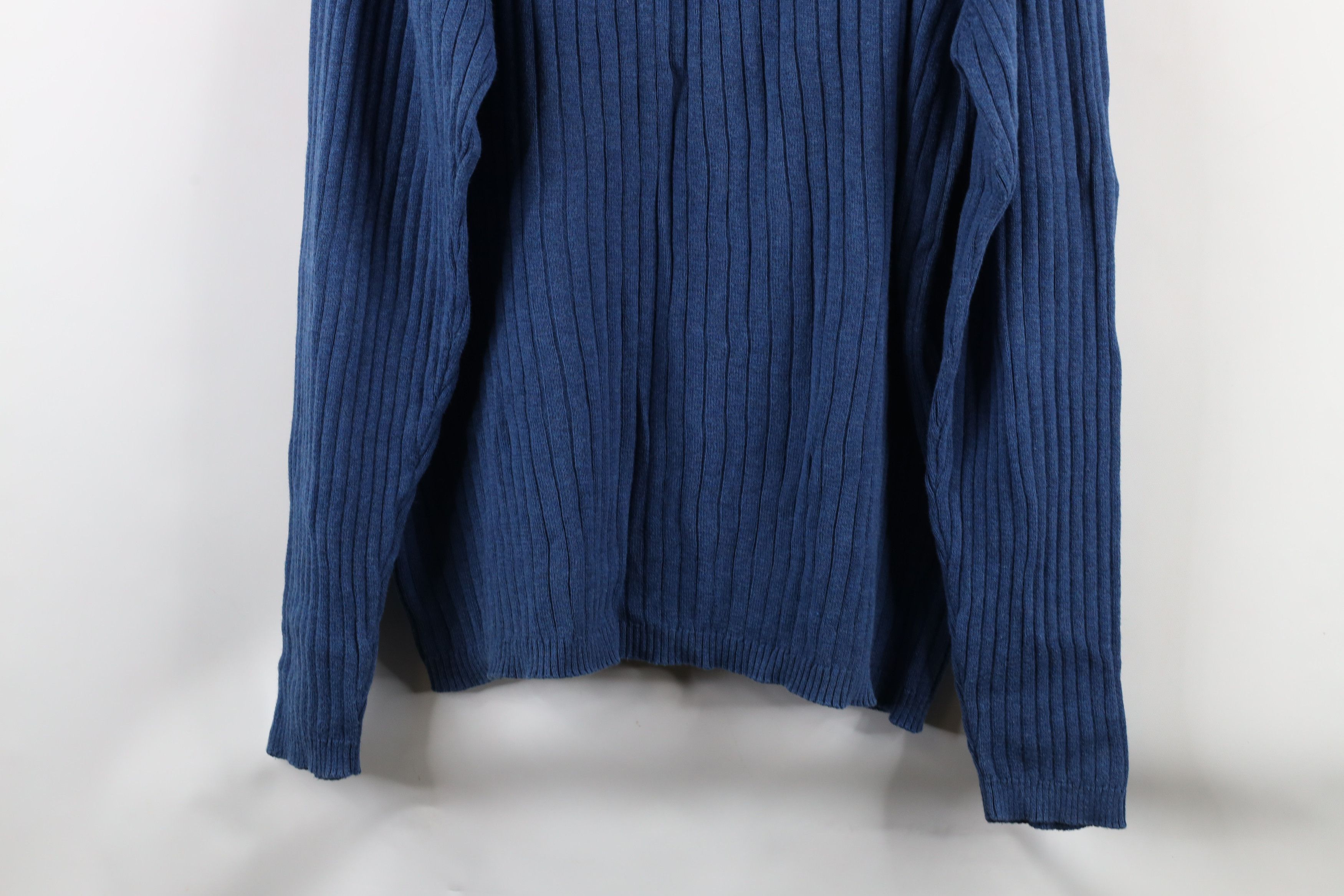 Vintage Vintage 90s Streetwear Ribbed Collared Pullover Sweater Blue Size US XXL / EU 58 / 5 - 8 Thumbnail