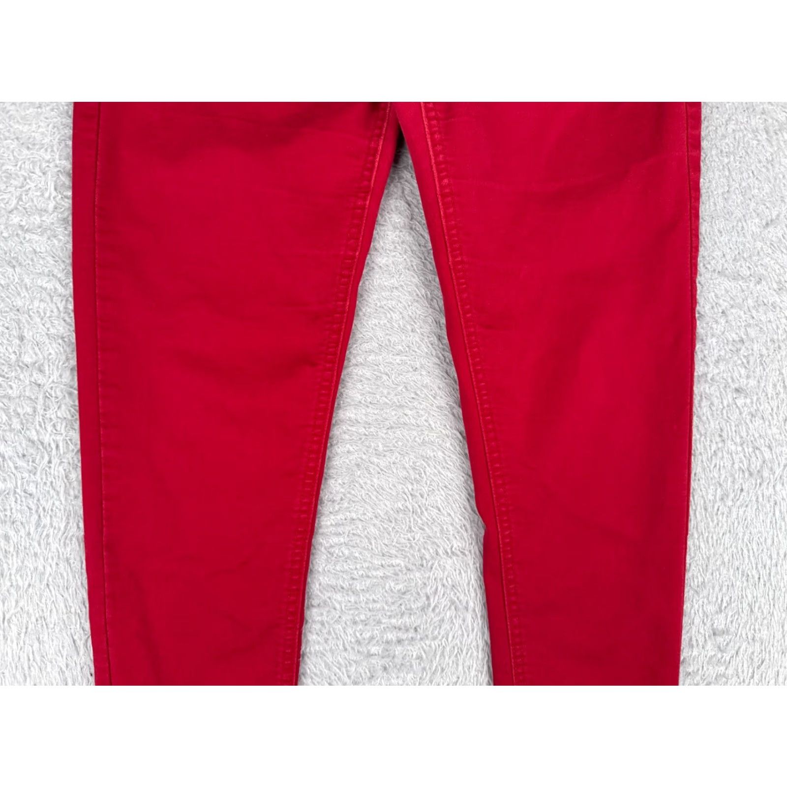 Vintage Tinseltown Juniors 7 Red Denim Jeans Skinny Mid Rise 29x27 Womens Size 28" / US 6 / IT 42 - 3 Thumbnail