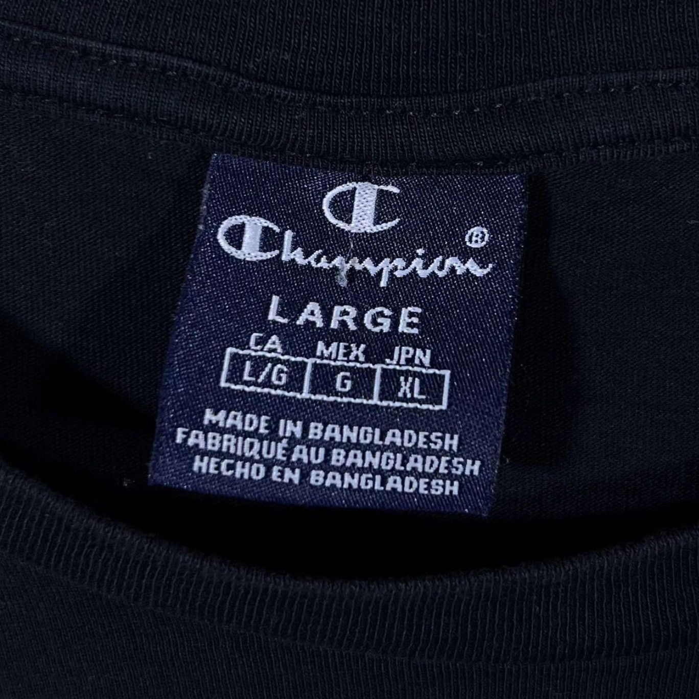 Champion Champion Classic Essential Logo Spellout Black Short Sleeve T-Shirt Large Mens Clothing Graphic Print Logo Size US L / EU 52-54 / 3 - 5 Thumbnail