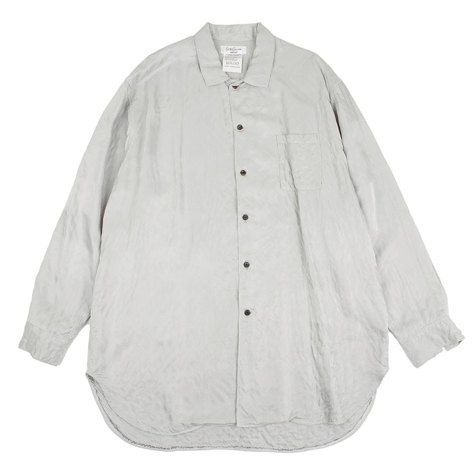 Yohji Yamamoto Yohji Yamamoto Silver Zigzag Stitch Long Shirt Size US M / EU 48-50 / 2 - 1 Thumbnail