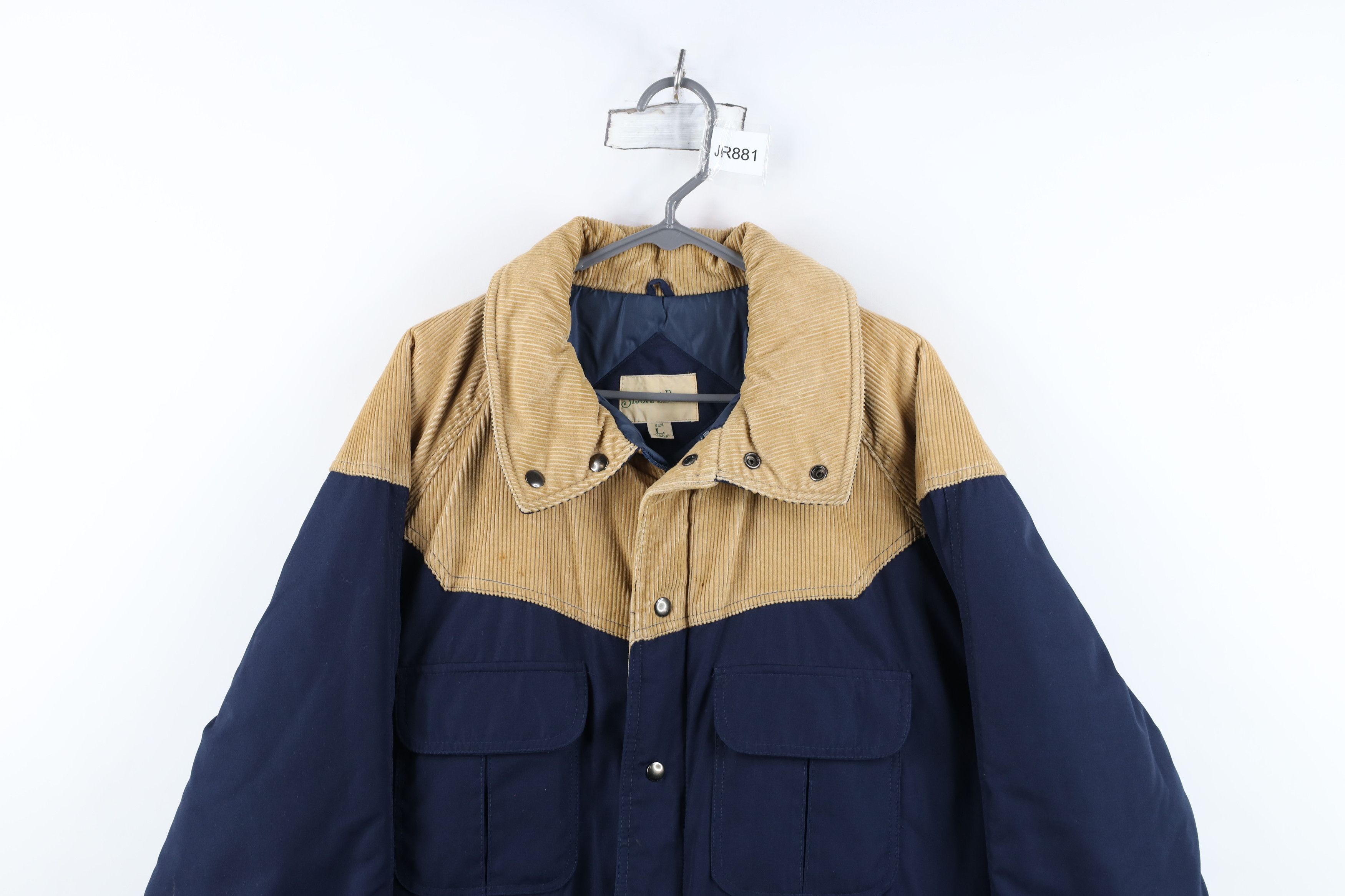 Vintage Vintage 90s Streetwear Corduroy Puffer Parka Jacket Blue Size US L / EU 52-54 / 3 - 2 Thumbnail