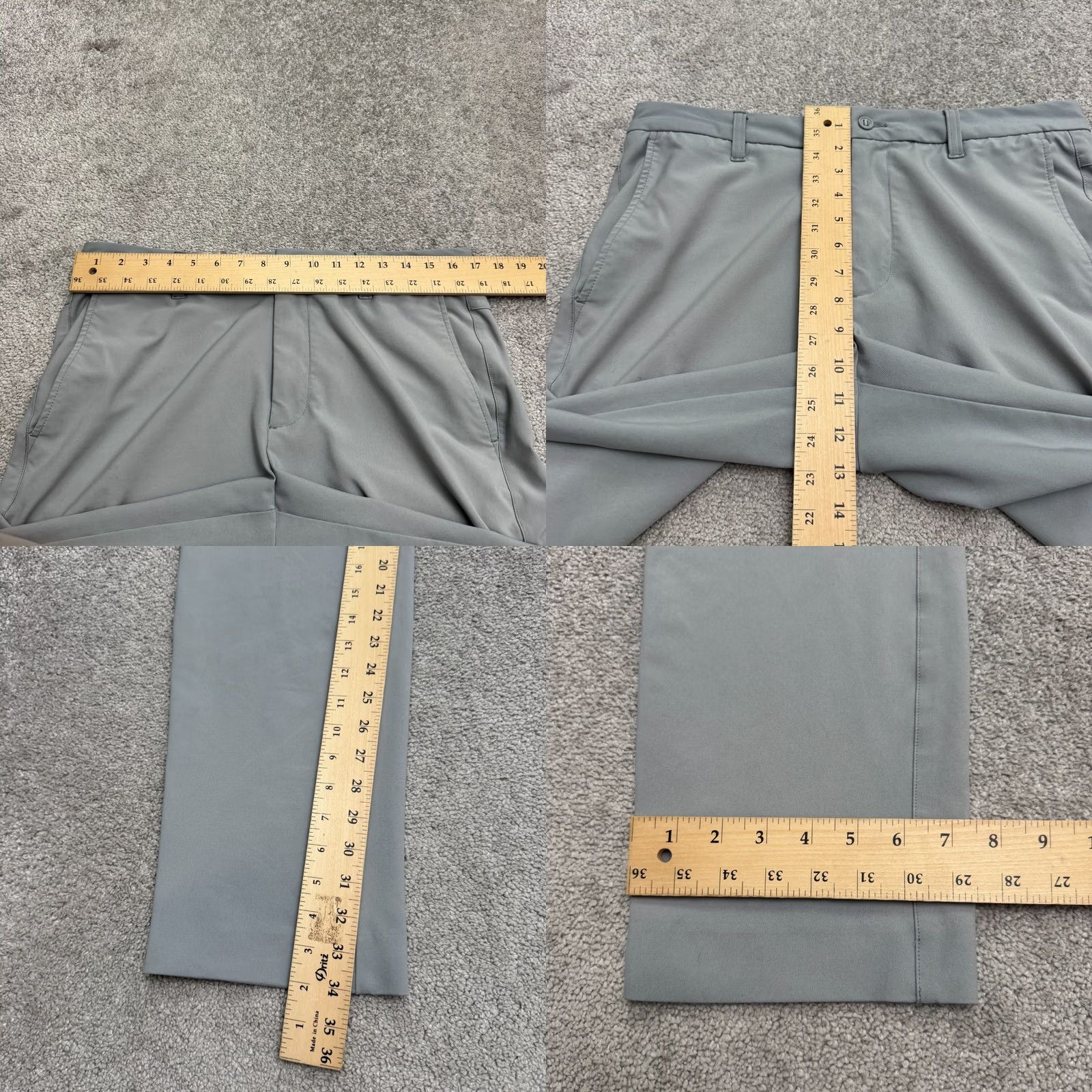 Hurley FootJoy FJ Performance Golf Chino Pants Mens 34x34 Gray Flat Front Straight Leg Size US 40 / EU 56 - 9 Thumbnail
