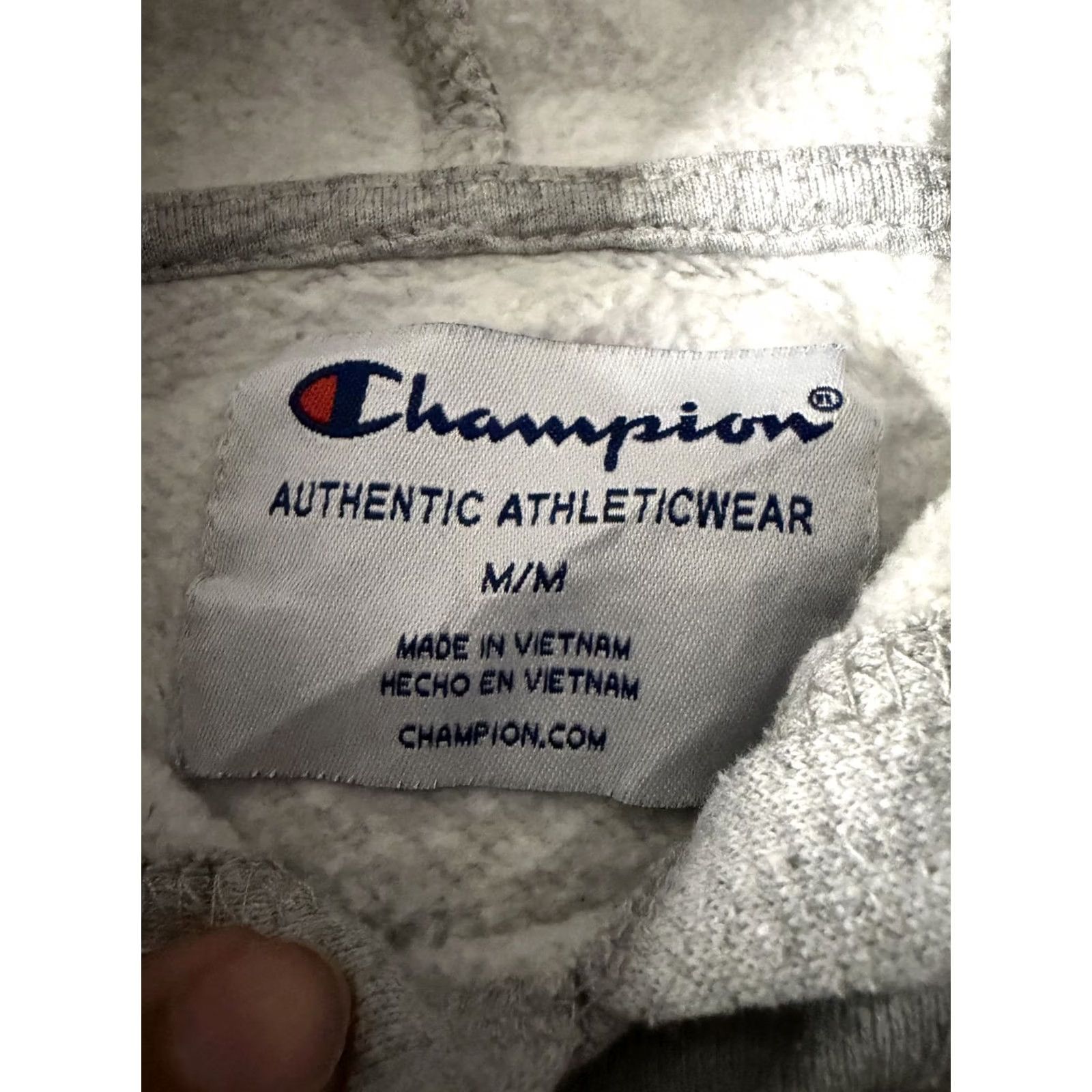 Champion Champion Hoodie Mens Medium Gray Fleece Pullover Script Logo Sweatshirt Size US M / EU 48-50 / 2 - 4 Thumbnail