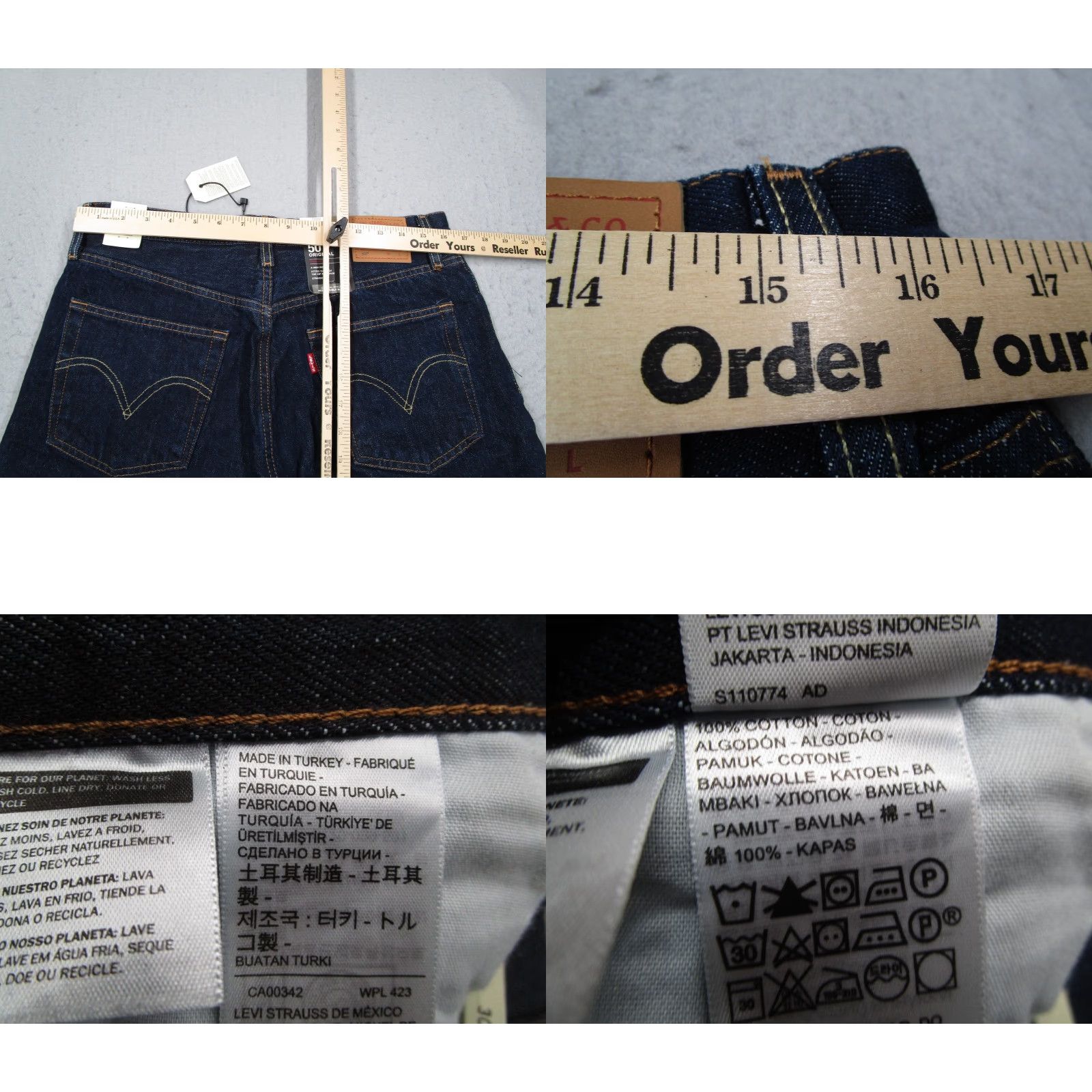 Levi's Levi's 501 Jeans Mens 30x32 Blue Straight Leg High Rise Denim Button Fly Made in Turkey Size US 30 / EU 46 - 8 Thumbnail