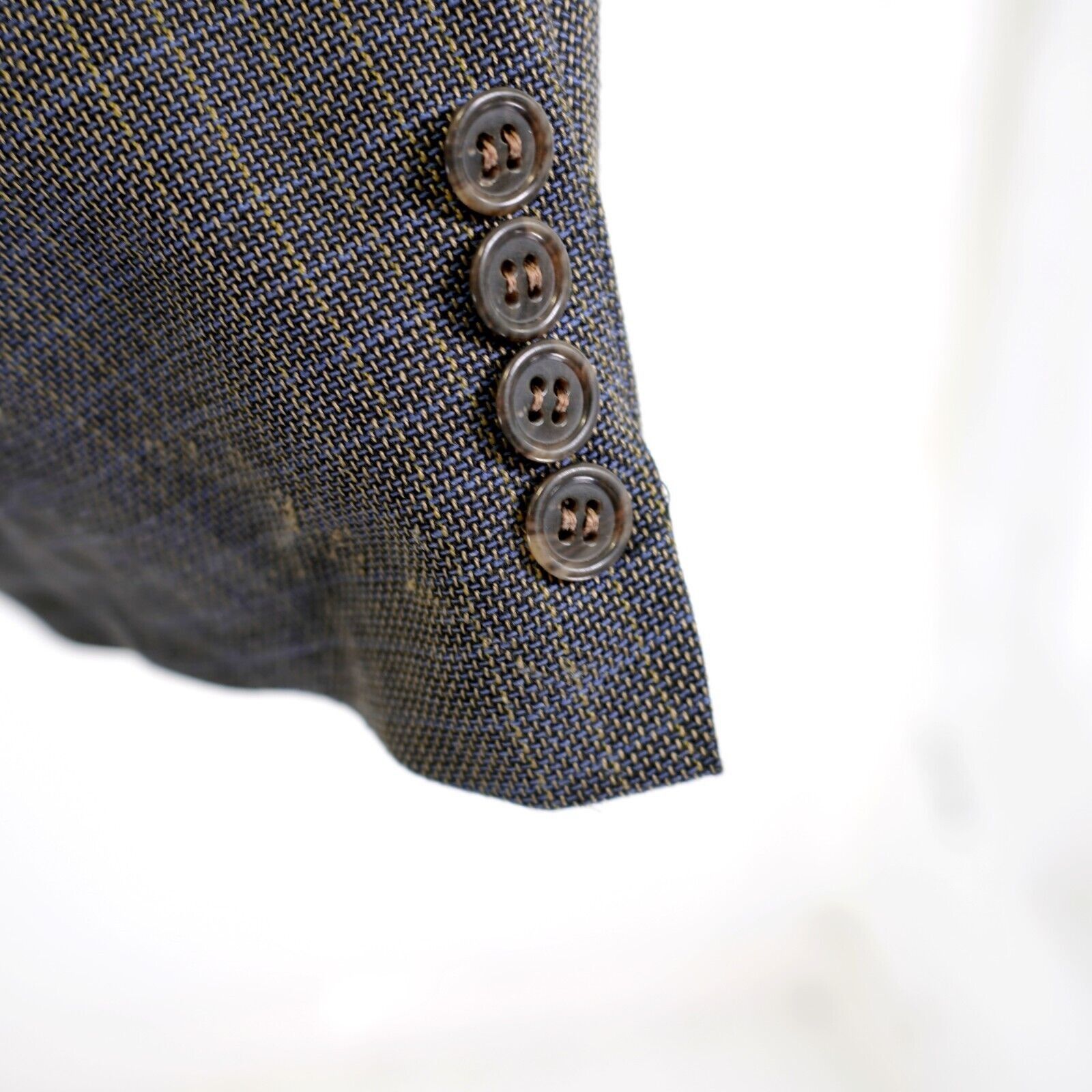 Hart Schaffner Marx Hart Schaffner Marx Thick Textured Wool Royal Navy Blue Tan Size 46R - 4 Thumbnail