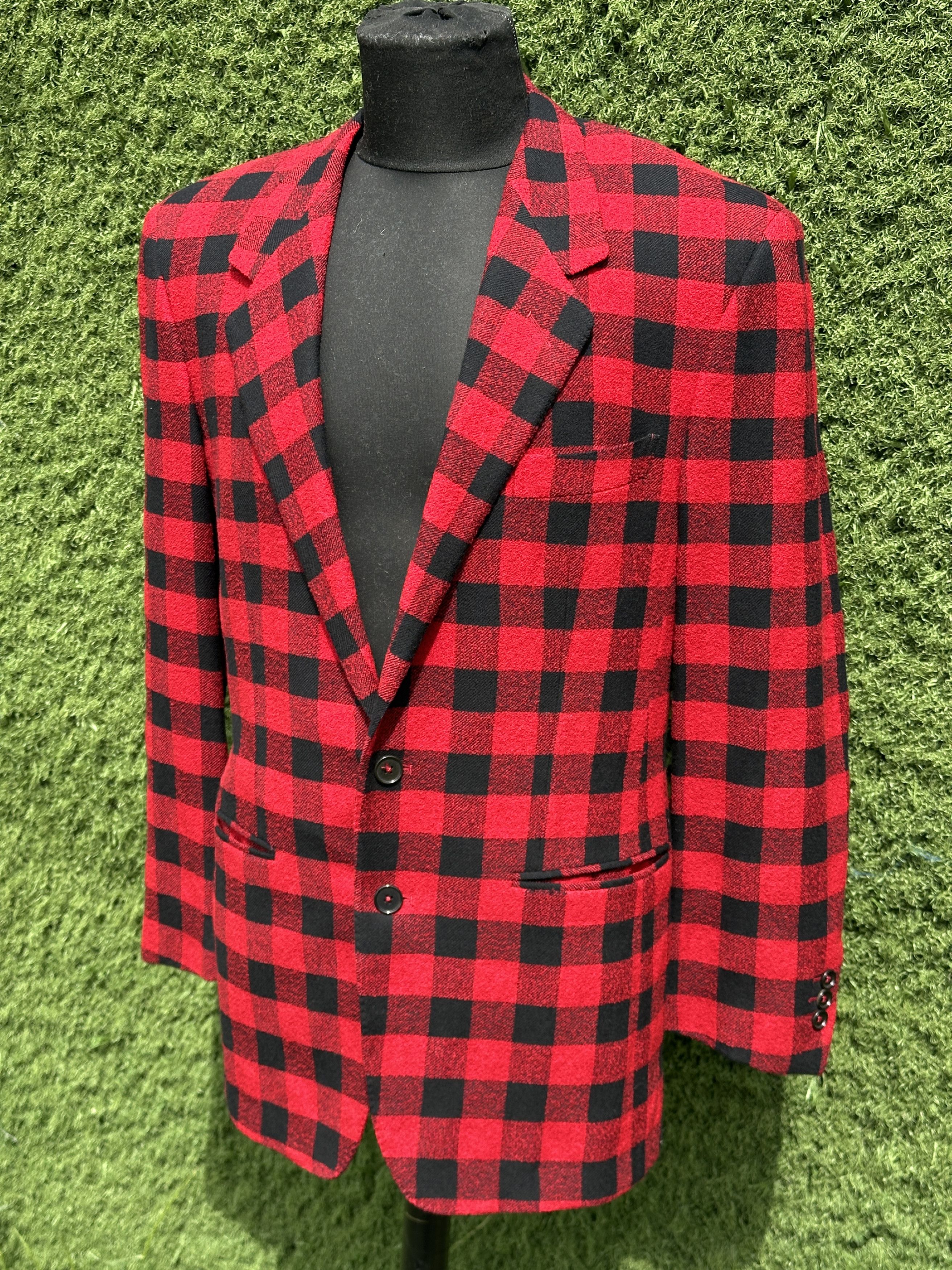 Versace Gianni Versace Virgin Wool Buffalo Check Blazer IT 50R Size 50R - 10 Thumbnail