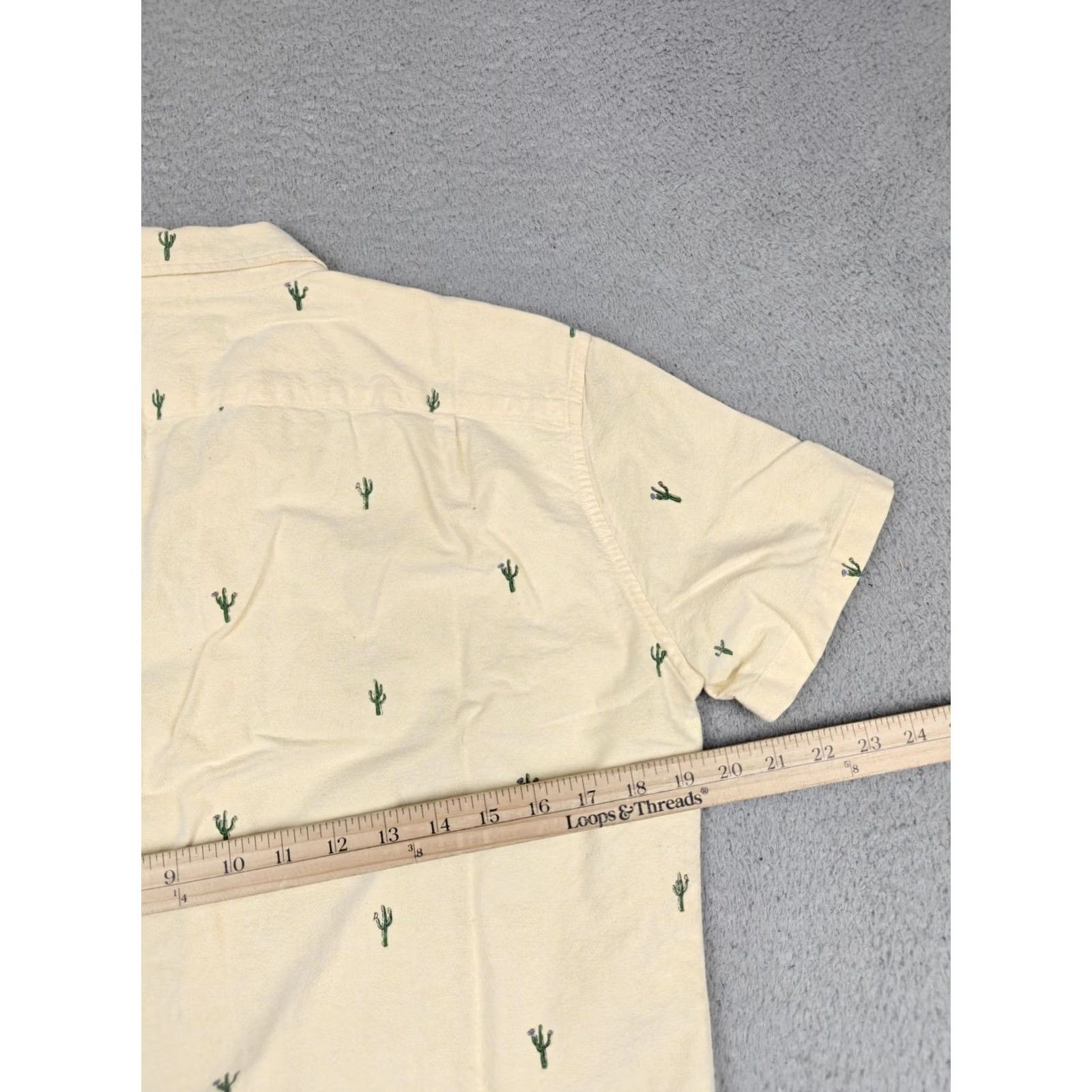 J.Crew J.CREW Shirt Mens M Yellow Cactus Oxford Short Sleeve Slim Fit Embroidered Size US M / EU 48-50 / 2 - 7 Thumbnail