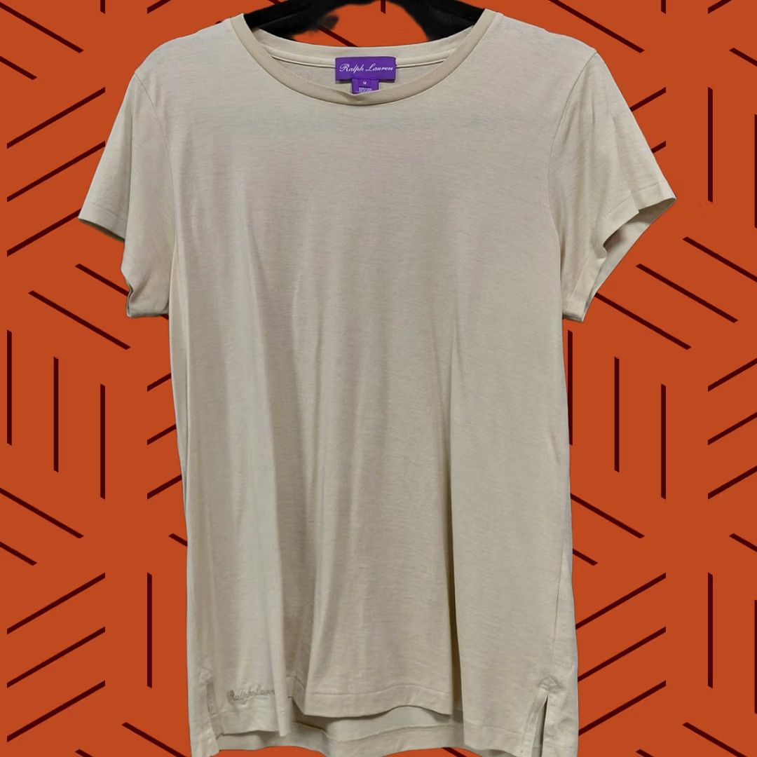 Ralph Lauren Ralph Lauren T-Shirt Women Beige Solid Short Sleeve Crew Neck Size M Size M / US 6-8 / IT 42-44 - 1 Thumbnail