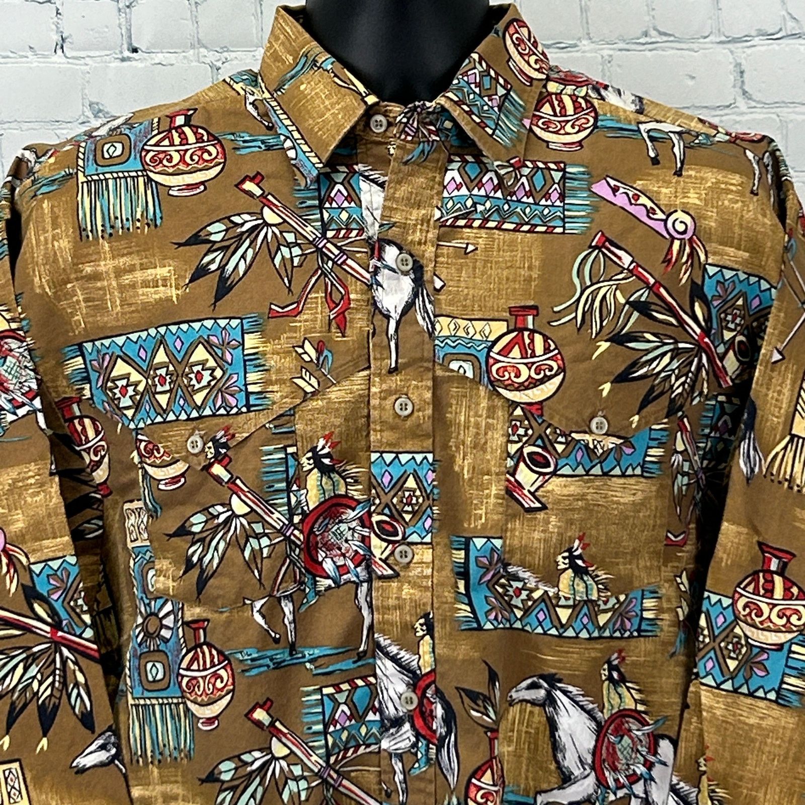 Panhandle Slim Vintage Panhandle Slim Button Front Shirt Indian M Medium Size US M / EU 48-50 / 2 - 1 Thumbnail