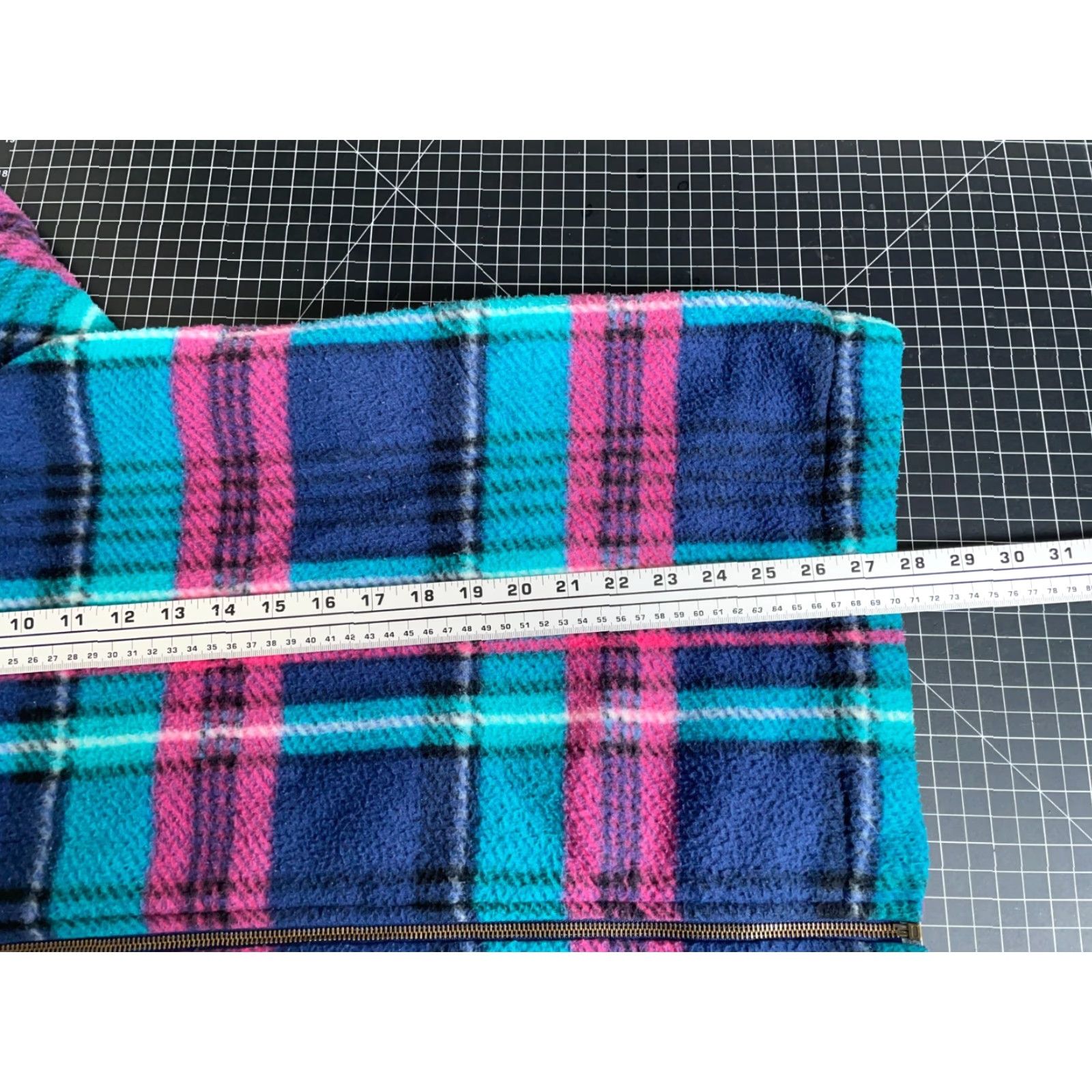 Pinko VINTAGE Cabin Creek 90s Fleece Zip Up Shirt Jacket Women 2X Pink Green Plaid Full Zip Grunge Size XXL / US 16-18 / IT 52-54 - 6 Thumbnail