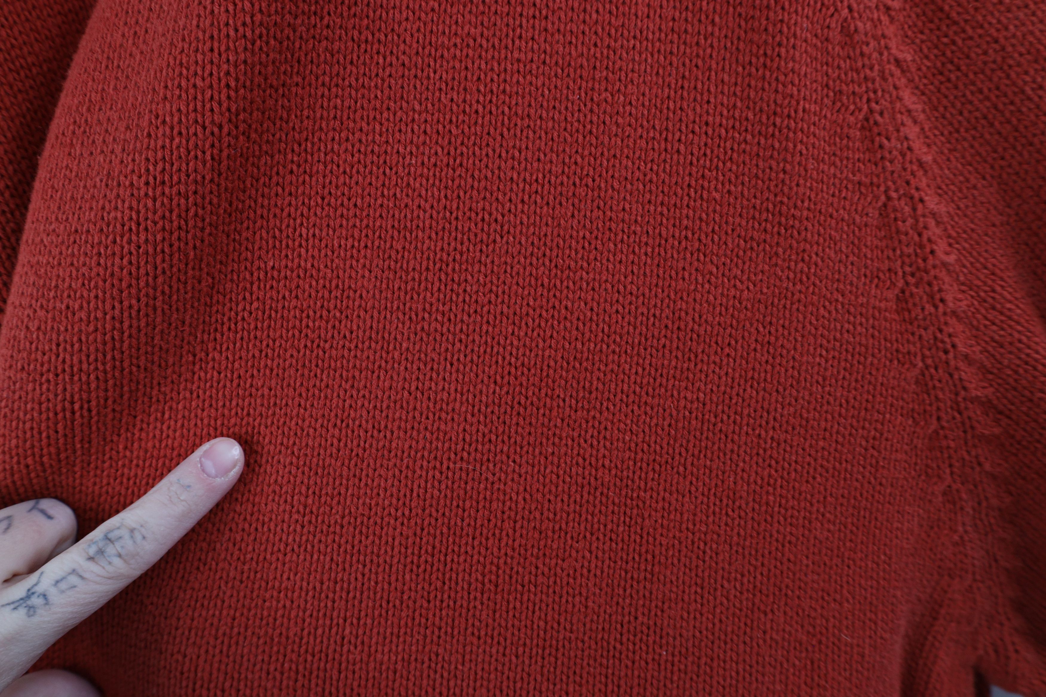 Vintage Vintage 90s Streetwear Cotton Knit Crewneck Sweater Orange Size US XL / EU 56 / 4 - 10 Thumbnail