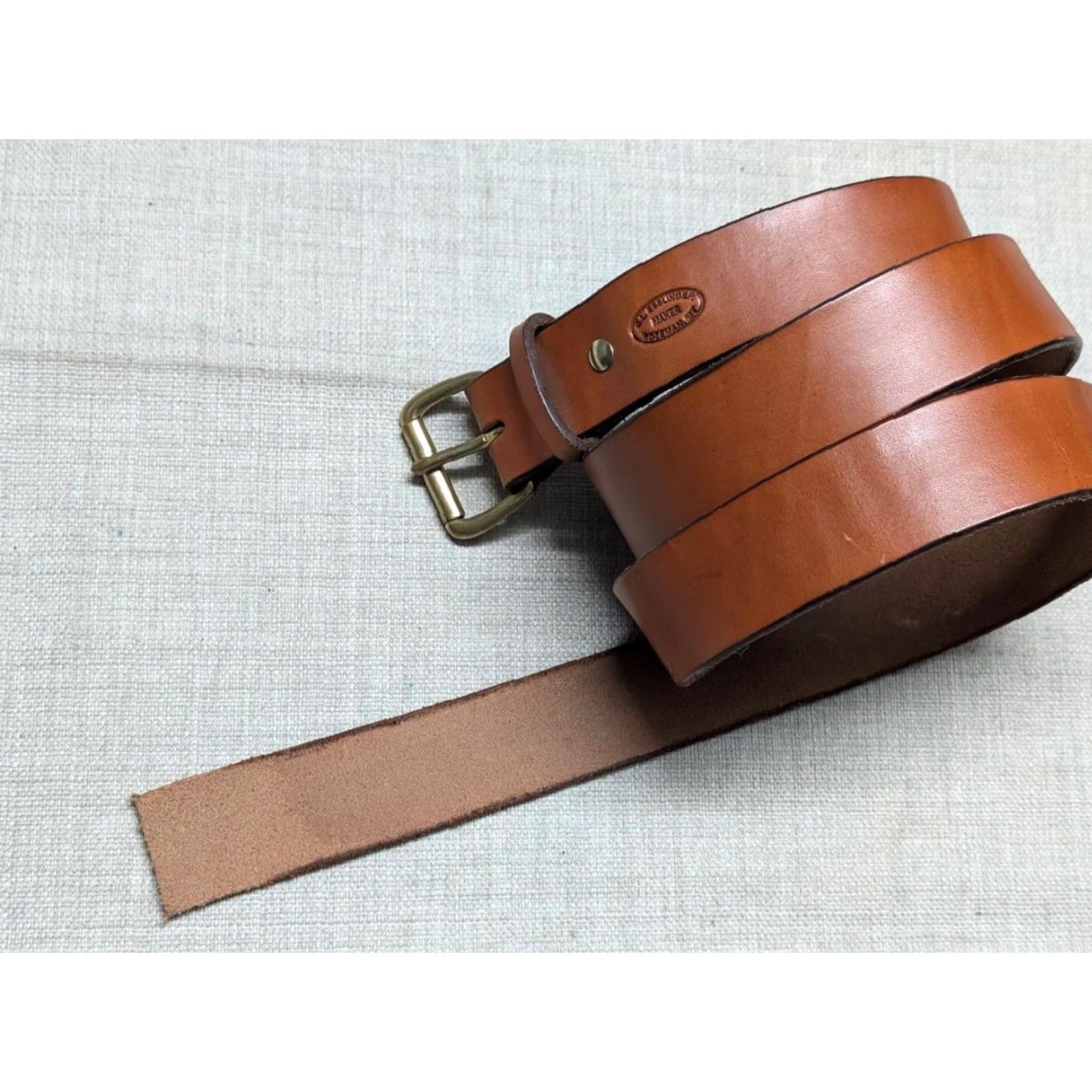 Vintage VINTAGE handcrafted belt USA one size Western belt Men Brown Leather cowhide Full Grain Western Belt Mens Size ONE SIZE - 2 Thumbnail