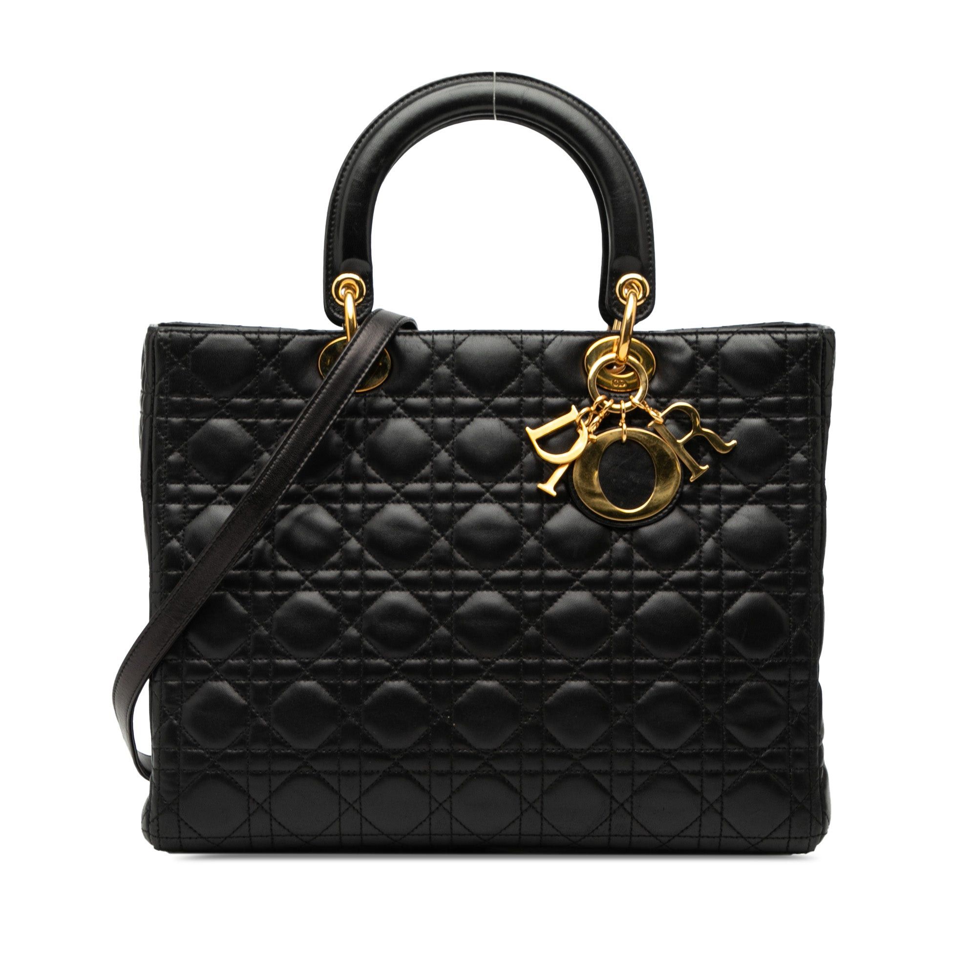 Large Lambskin Cannage Lady Dior