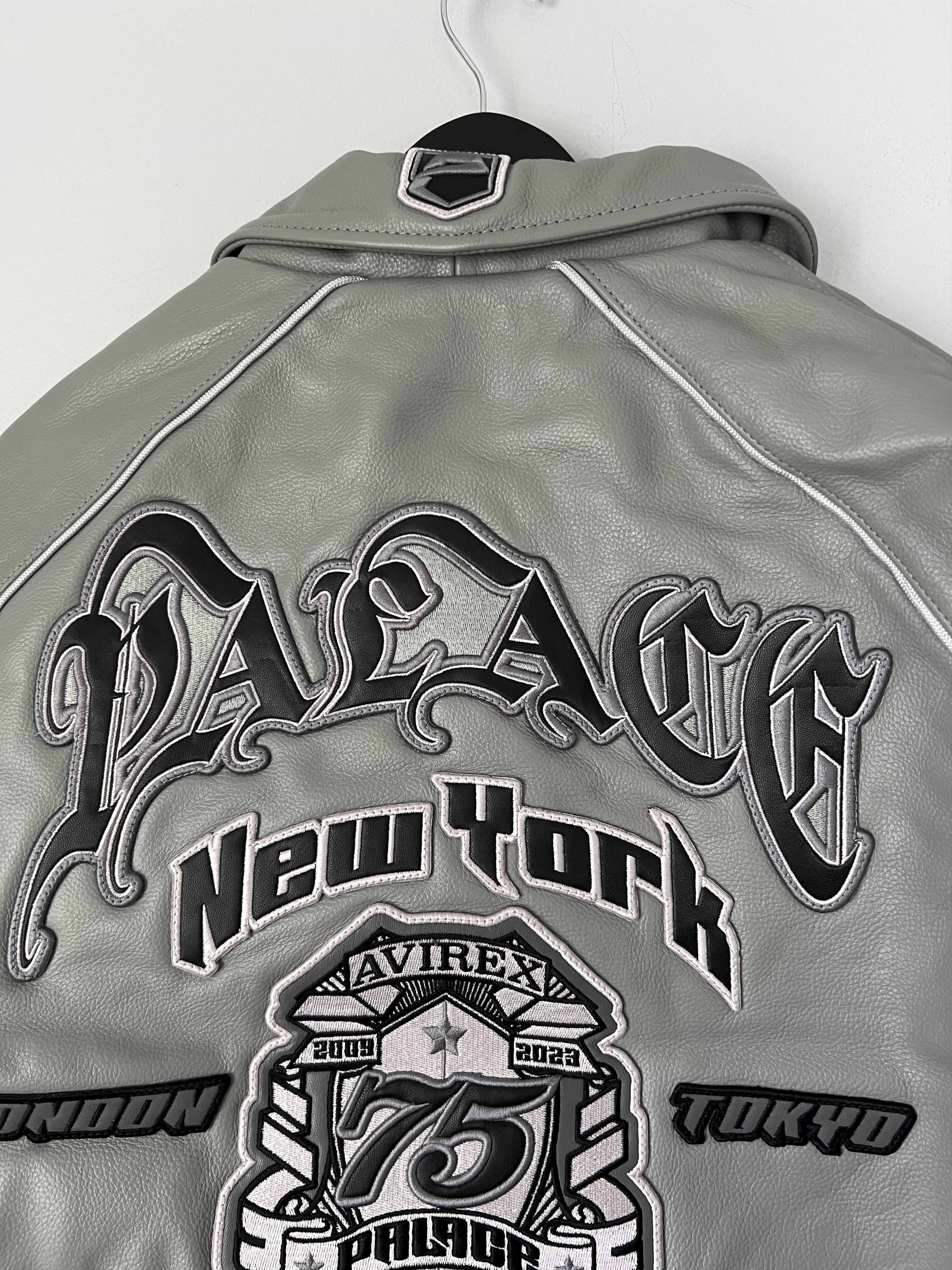 Palace Avirex Leather Jacket GreyPalace Avirex Leather