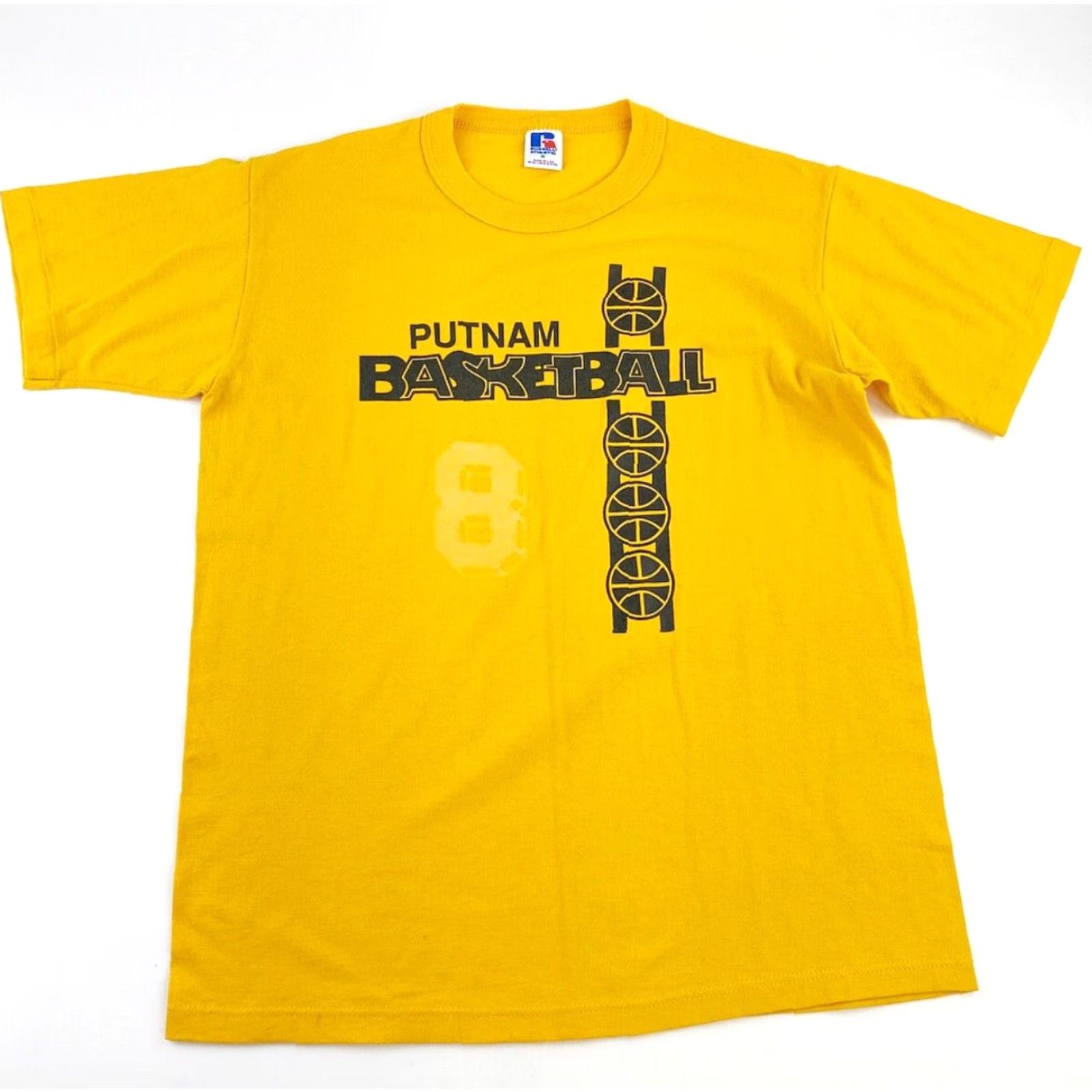 Vintage VINTAGE Russell T Shirt Men’s Medium Yellow Rex Putnam Basketball #8 Made In USA Mens Size US M / EU 48-50 / 2 - 2 Thumbnail