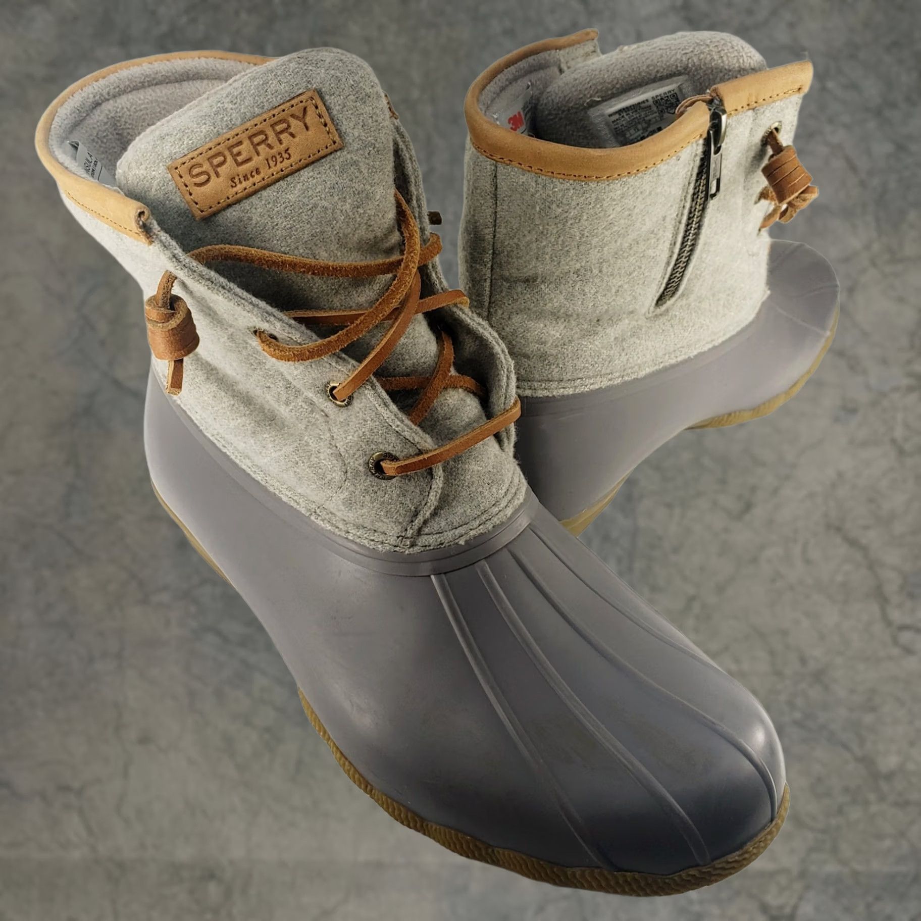 Sperry Sperry Saltwater Emboss Wool Duck Boots Dark Grey Women's Size 10M Boots Rain Duck Wool Embossed Gray SPERRY Saltwater Shoes Womens 10M Size US 10 / IT 40 - 1 Thumbnail