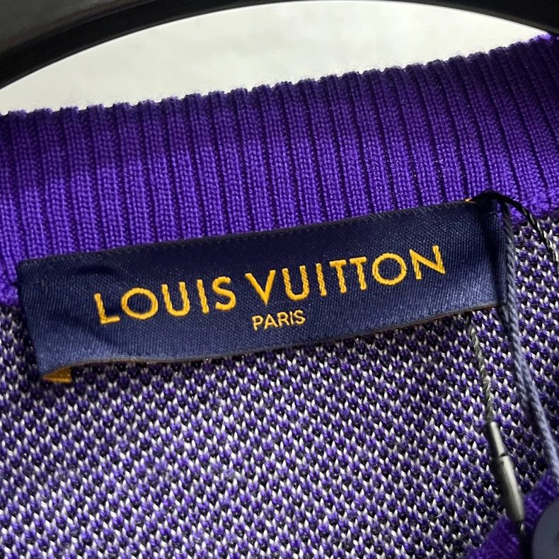 Louis Vuitton Louis Vuitton Purple Stick Figure Logo Jacquard Cartoon Cr Size US M / EU 48-50 / 2 - 4 Thumbnail