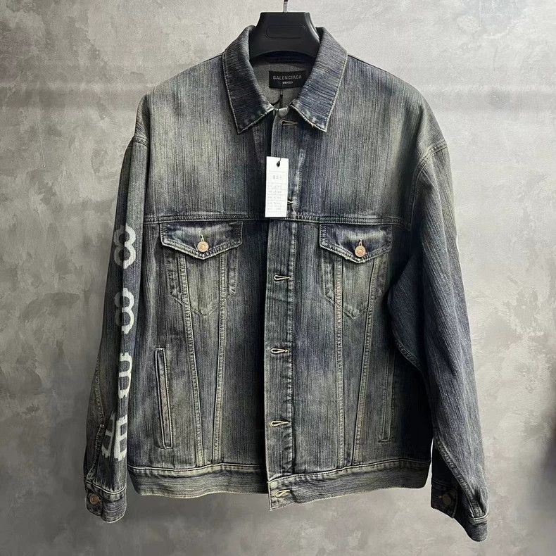 Balenciaga Balenciaga Indigo monogrammed single-breasted lapel denim j Size US XS / EU 42 / 0 - 1 Thumbnail