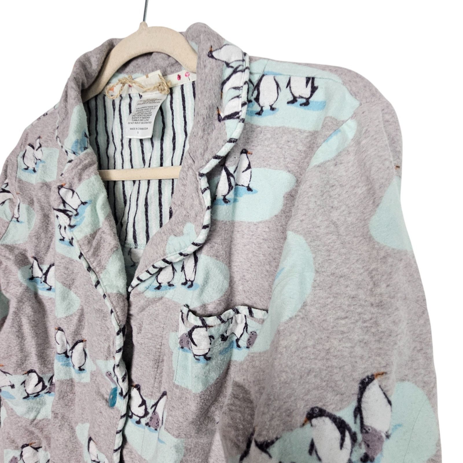 DrunknMunky Munki Munki Womens Flannel Pajama 2pc Set Penguins S Sleep Size ONE SIZE - 5 Thumbnail