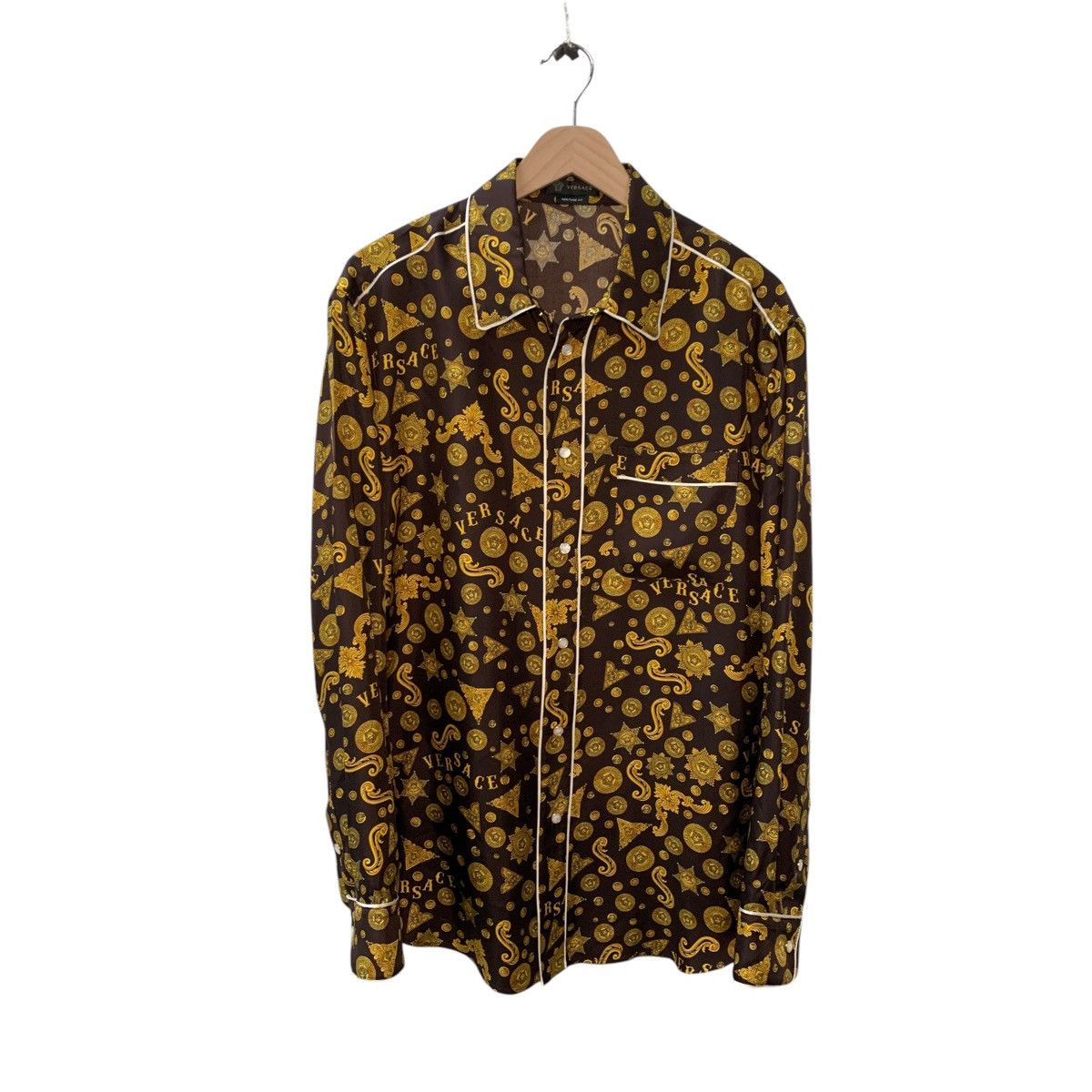 Versace Versace Barocco Western Gold Brown Cowboy Designs Size US XXS / EU 40 - 2 Thumbnail