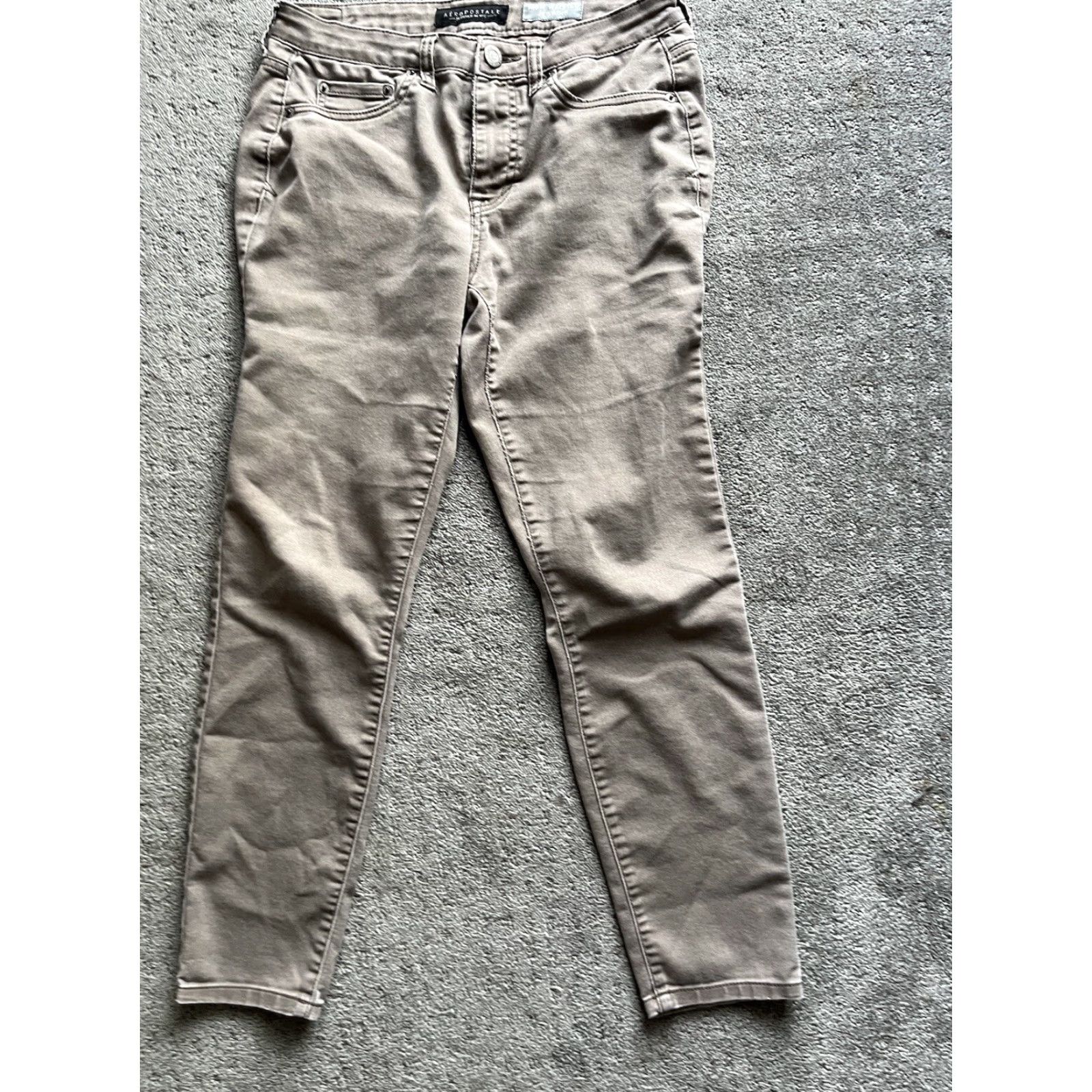Aeropostale AEROPOSTALE Jeans Womens Size 4 Reg High Waist Jegging Brown, 5-Pocket Denim, Stretch, Light Wash, Regular Fit - Adult Women Size 27" / US 4 / IT 40 - 3 Thumbnail