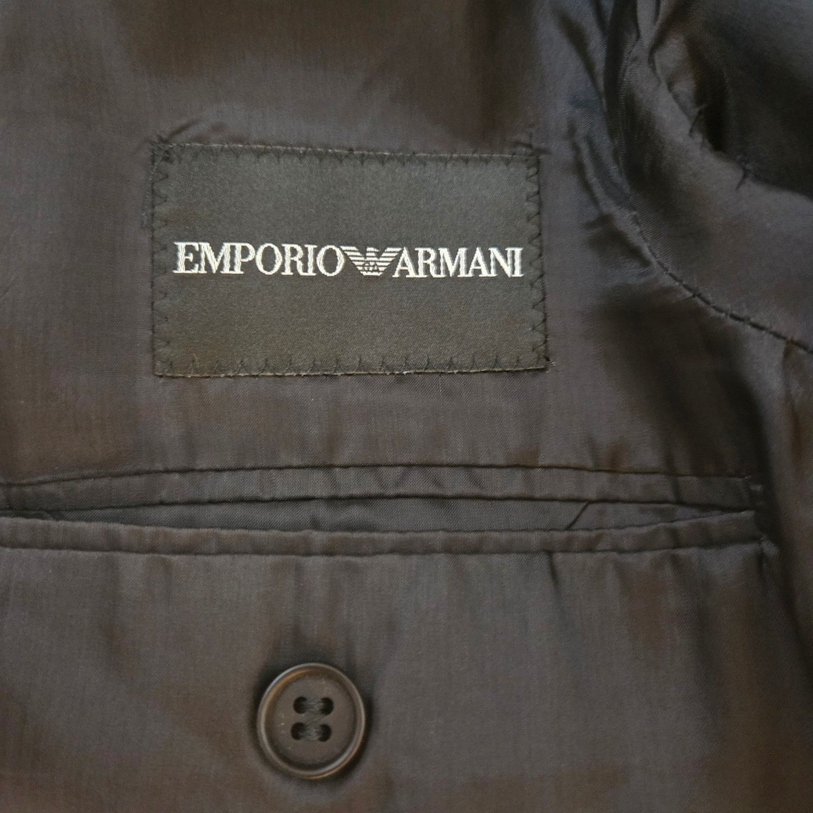 Emporio Armani Emporio Armani Men's Black Pinstripe Suit Jacket - Size 38R Size 38R - 5 Thumbnail