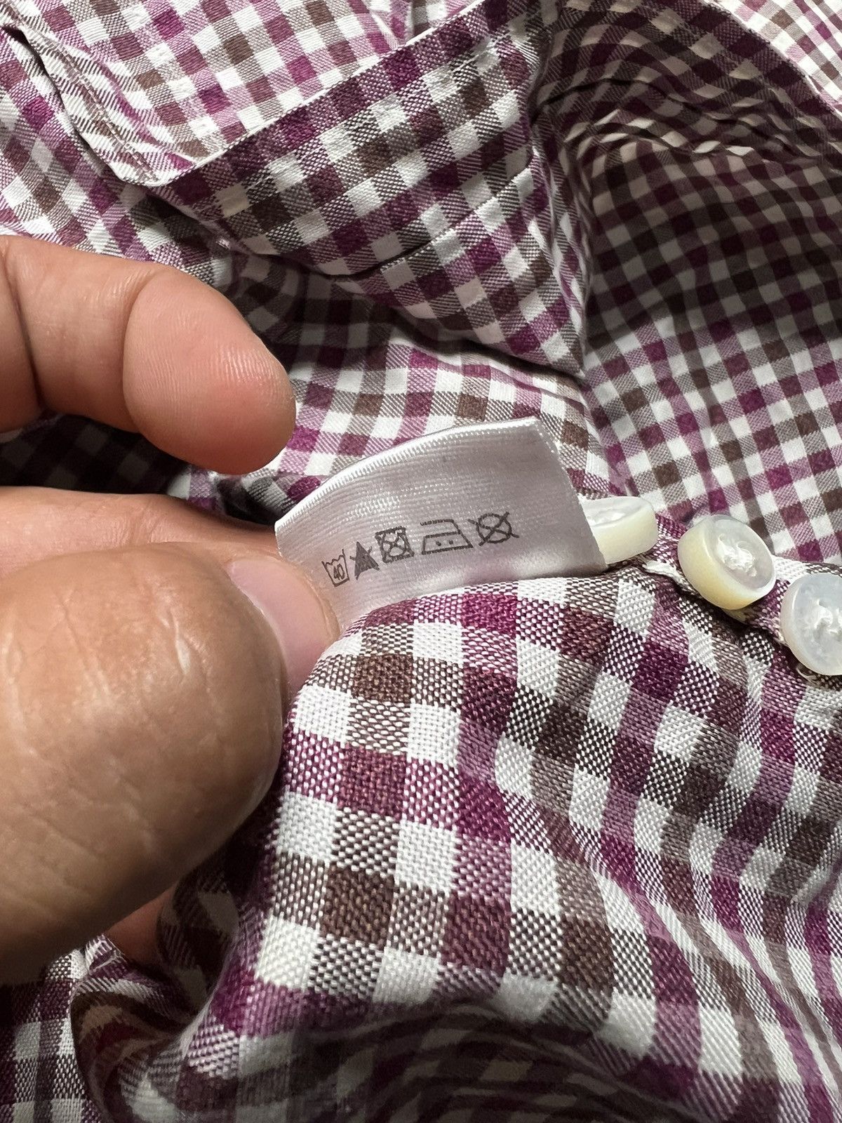 Loro Piana Loro Piana Checkered Cotton Buttondown Size US M / EU 48-50 / 2 - 11 Thumbnail