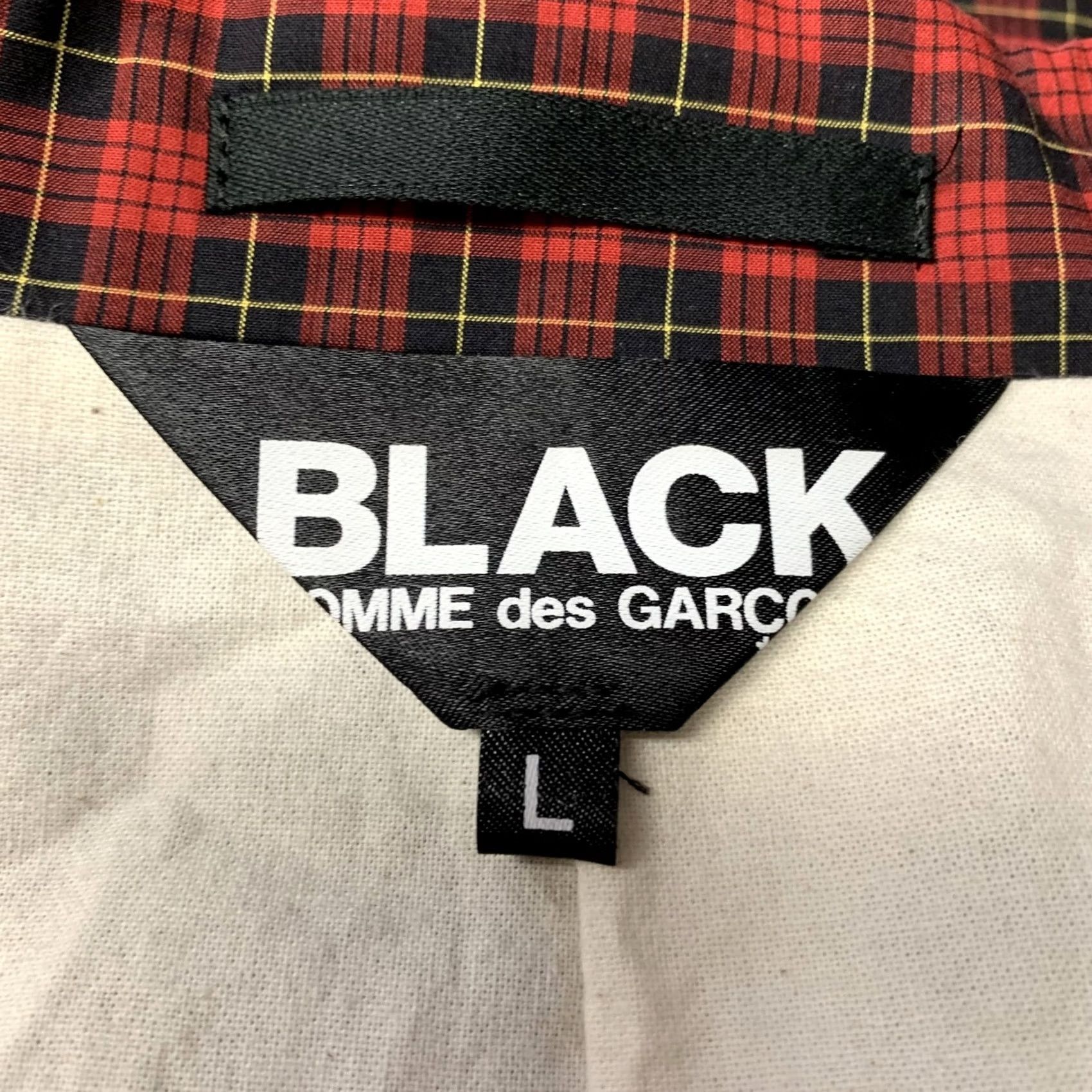 Comme des Garcons Girl COMME des GARCONS BLACK Sport Coat Chest Size L Red Plaid Cotton Notch Lapel Mens Size US L / EU 52-54 / 3 - 4 Thumbnail