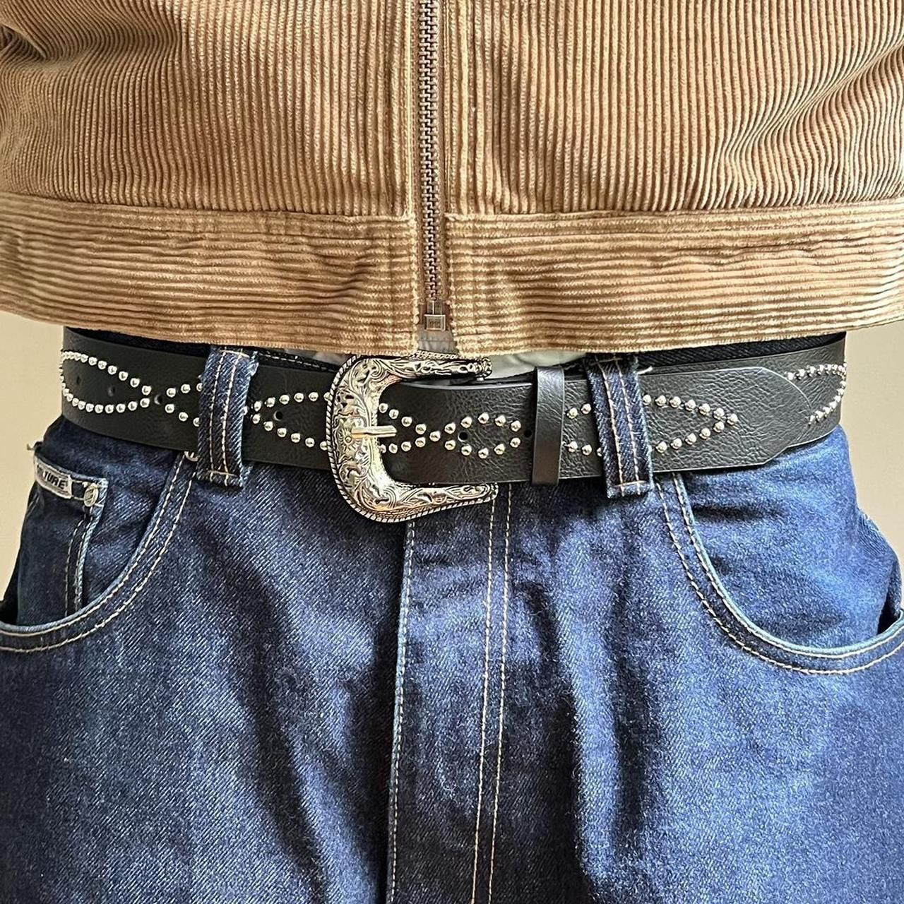 Cowboy Equipment × Vintage vintage style black american western studded design belt Size ONE SIZE - 8 Thumbnail