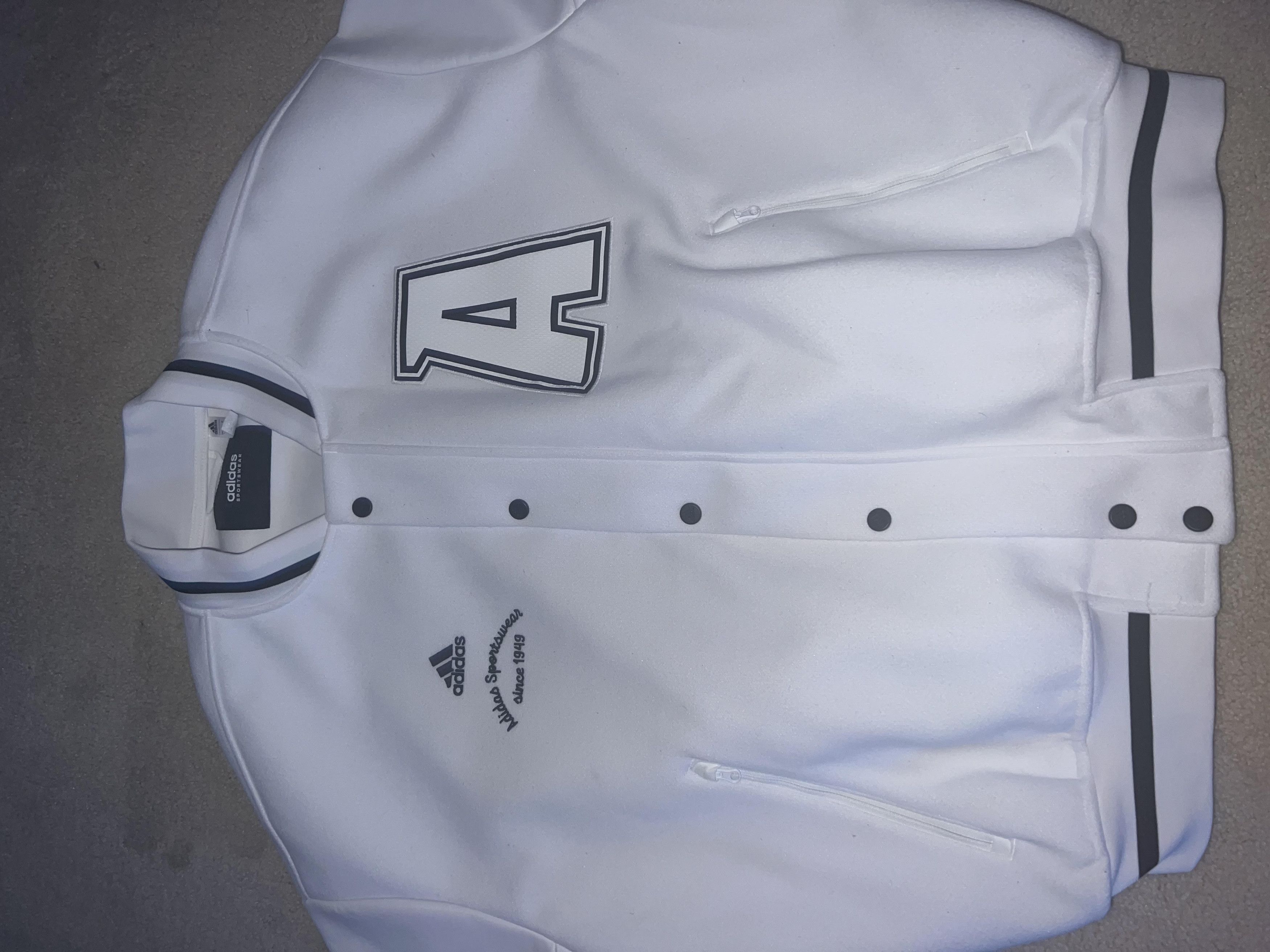 Adidas Adidas Collegiate Premium Varsity Bomber Jacket Q3 White Size US L / EU 52-54 / 3 - 2 Thumbnail