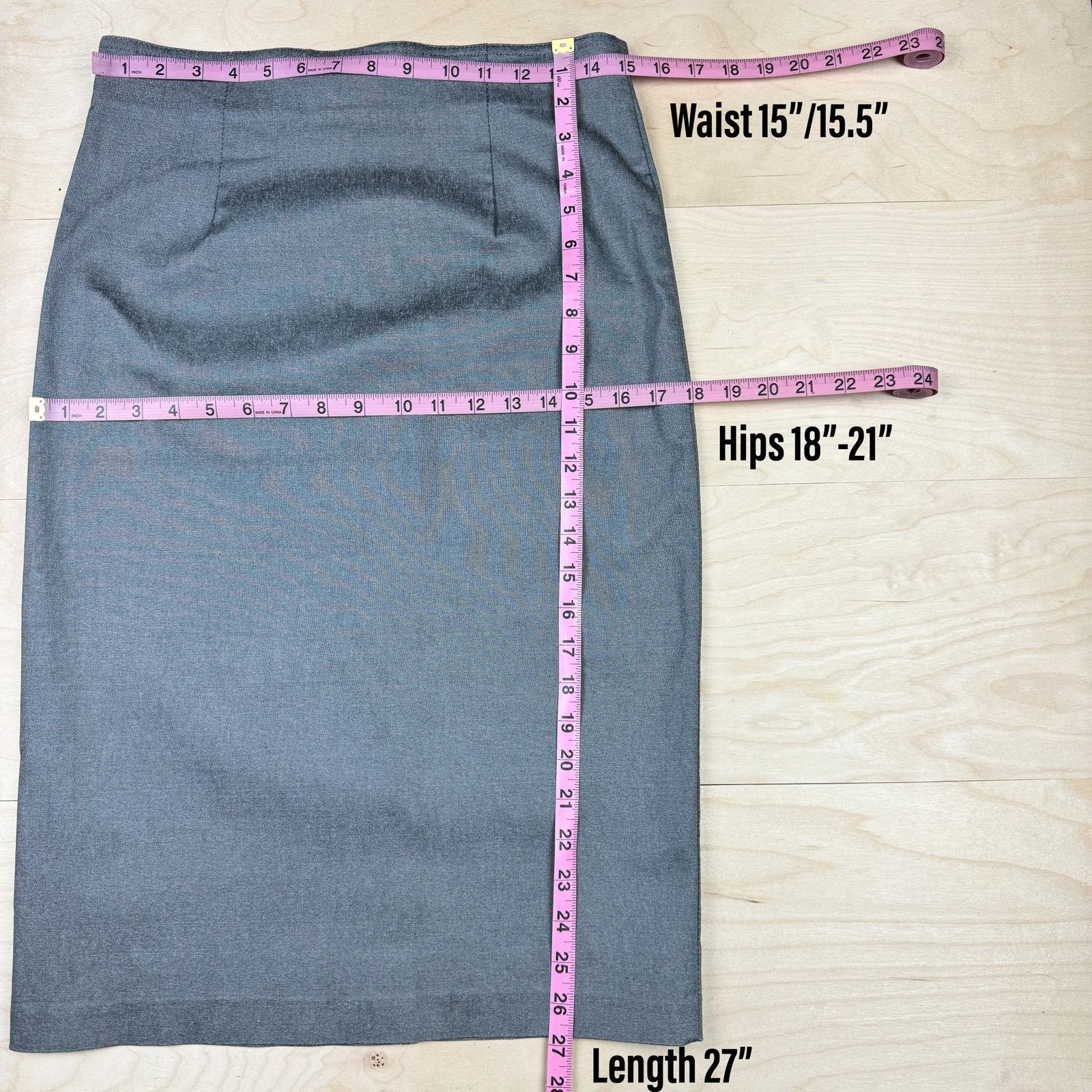Vintage Vintage 1990s Silver High Waist Midi Skirt Size 30" / US 8 / IT 44 - 5 Thumbnail