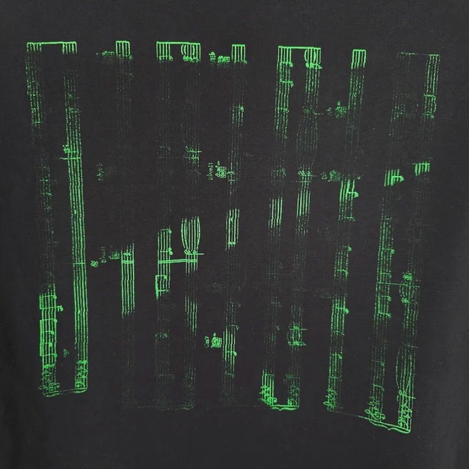 Vintage BYLT DJ T Shirt Mens Large Black Green Sheet Music Drop Cut Crew Neck Short Sleeve Cotton Blend Modern Music Tour EDM Mens Shirt Size US L / EU 52-54 / 3 - 5 Thumbnail