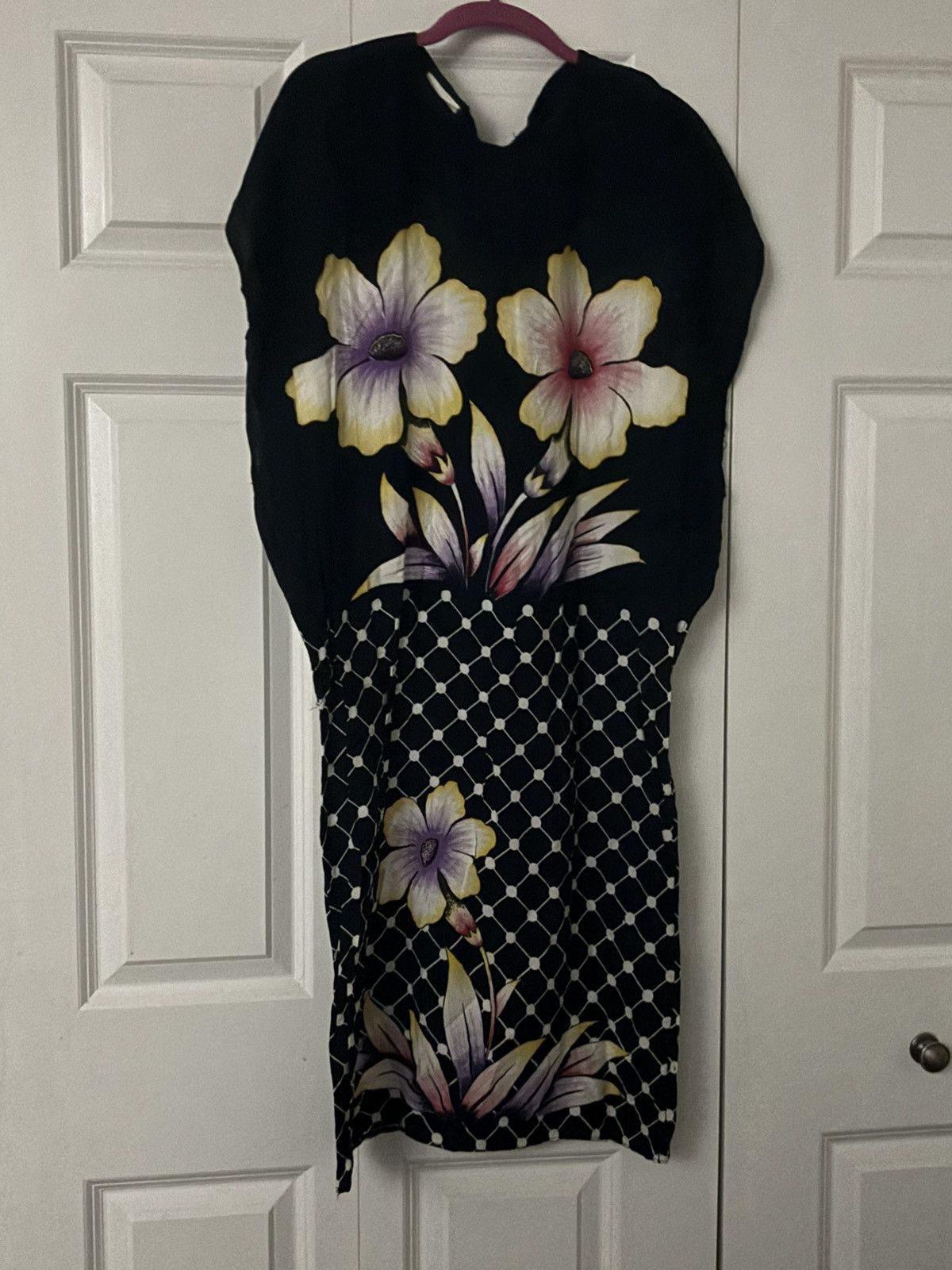 Vintage Vintage Floral Dolman Top Printed Mini Dress Small Unique Size S / US 4 / IT 40 - 2 Thumbnail